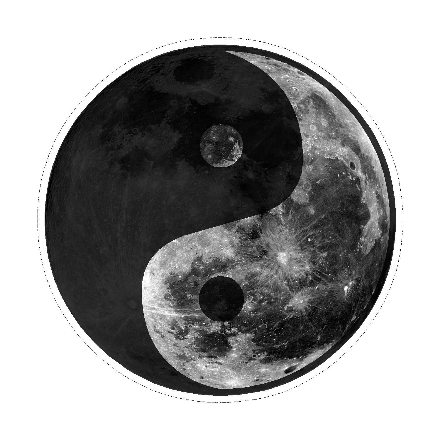 Ying Yang Moon Vinyl Sticker Decal、mySite、ghnorth