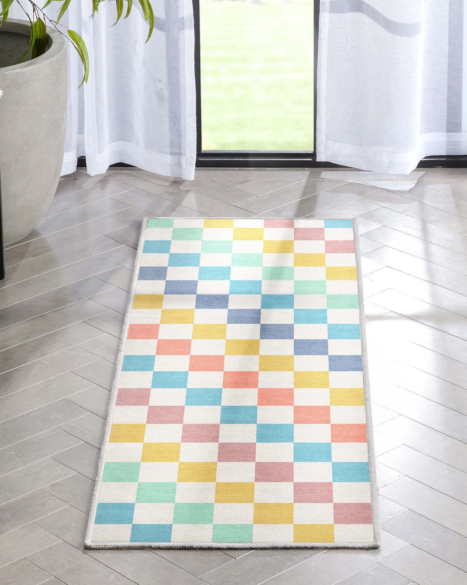 Squares Modern Geometric Boxes Flat-Weave Rug、mySite、gigharbornorthrealestate