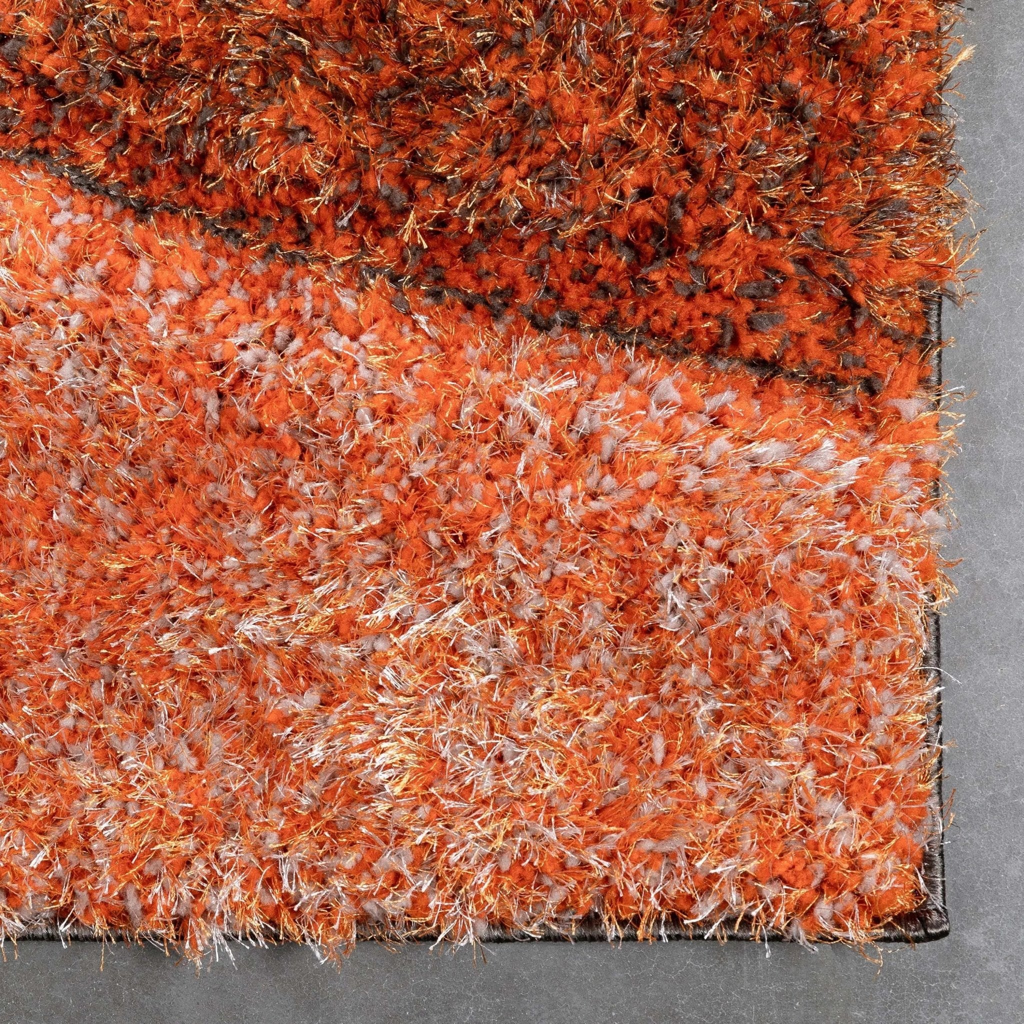 Luz Modern Geometric Grey Orange 3D Textured Thick & Soft Shag Rug、mySite、gigharbornorthrealestate