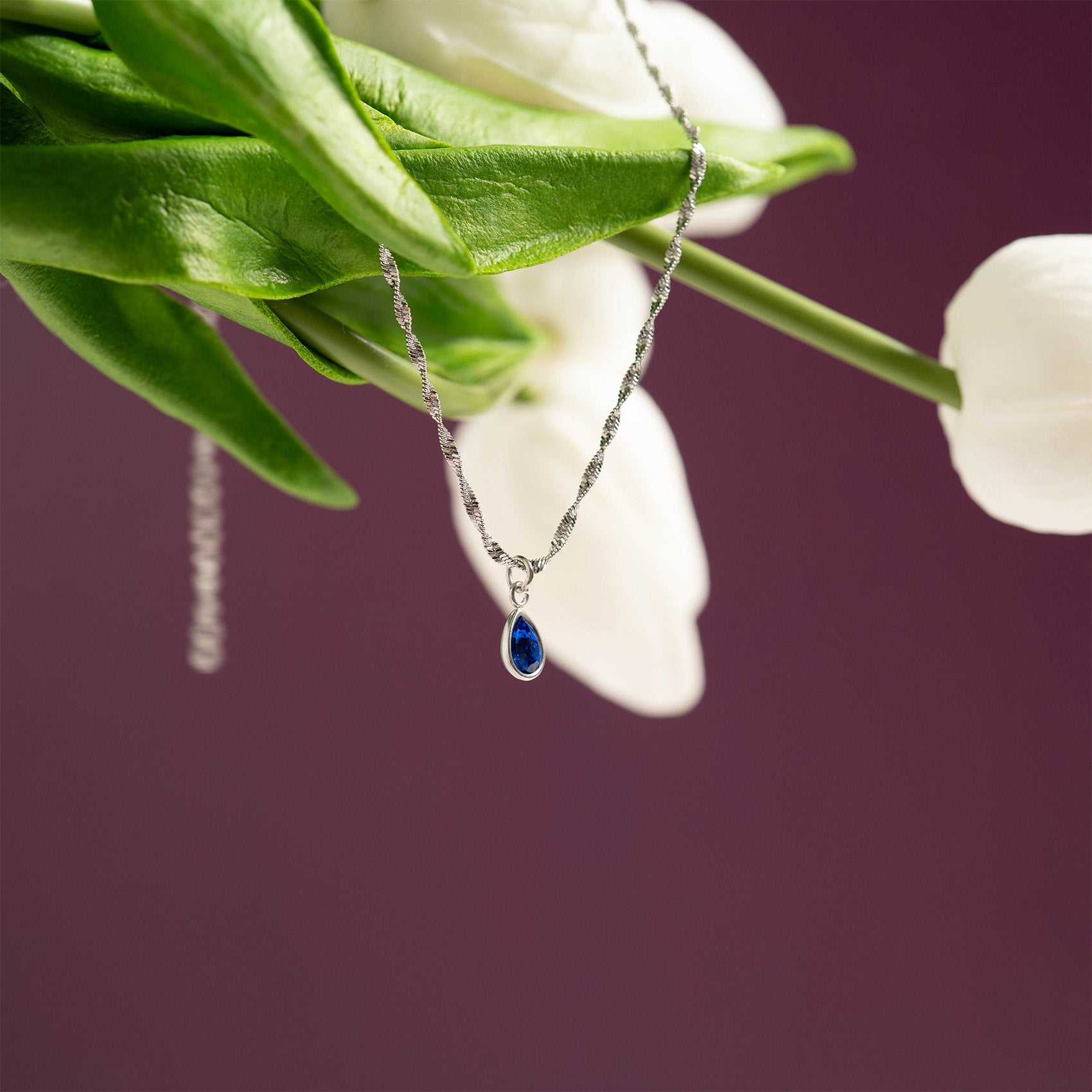 Stainless Steel Teardrop Birthstone Charm / PDL0264、mySite、dreamappss