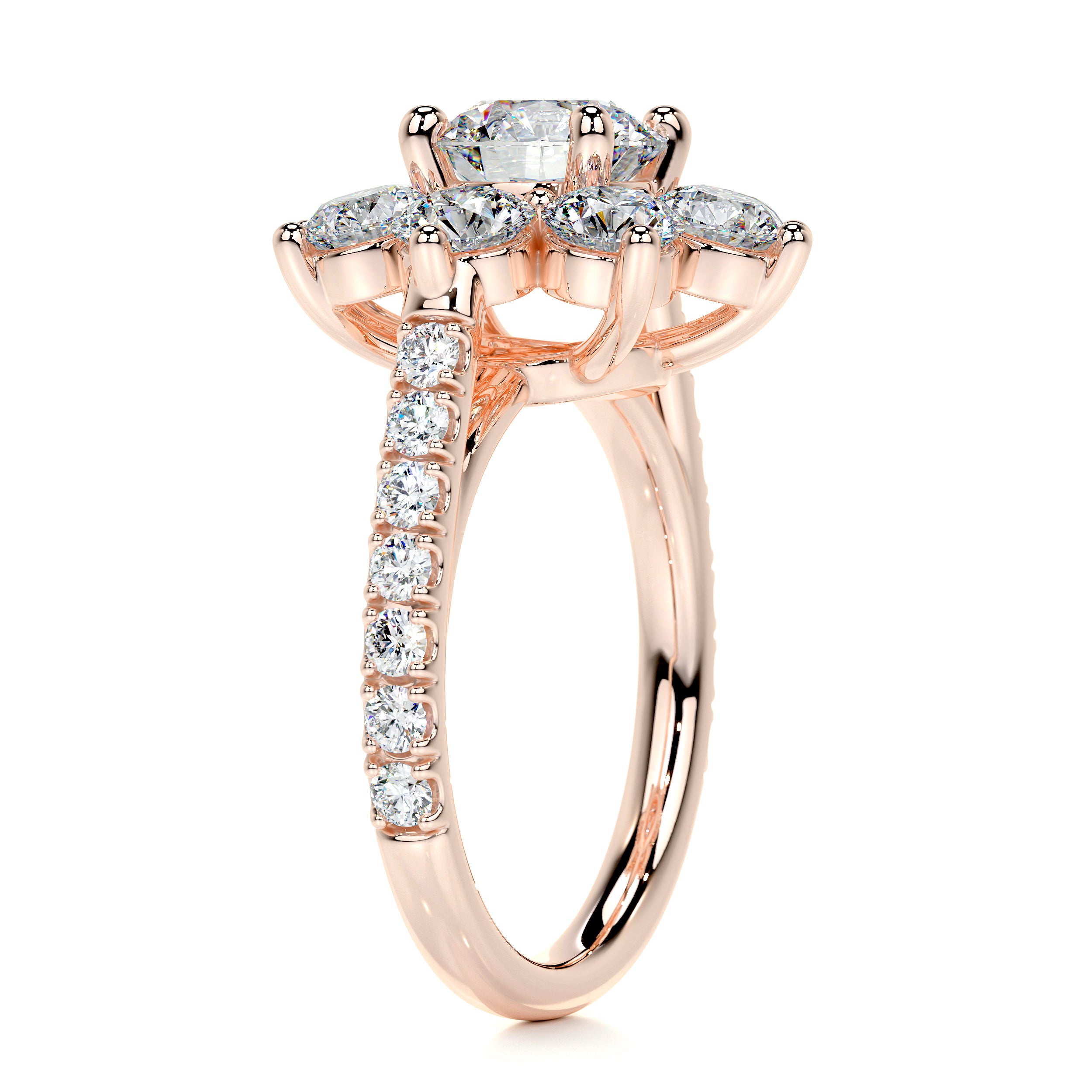 La Fleur Moissanite & Diamond Ring -14K Rose Gold、mySite、hinf8tx79