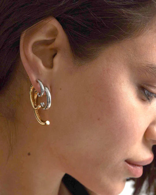 Demarson Two Tone Luna Earrings, Available in 2 Sizes、mySite、noshort