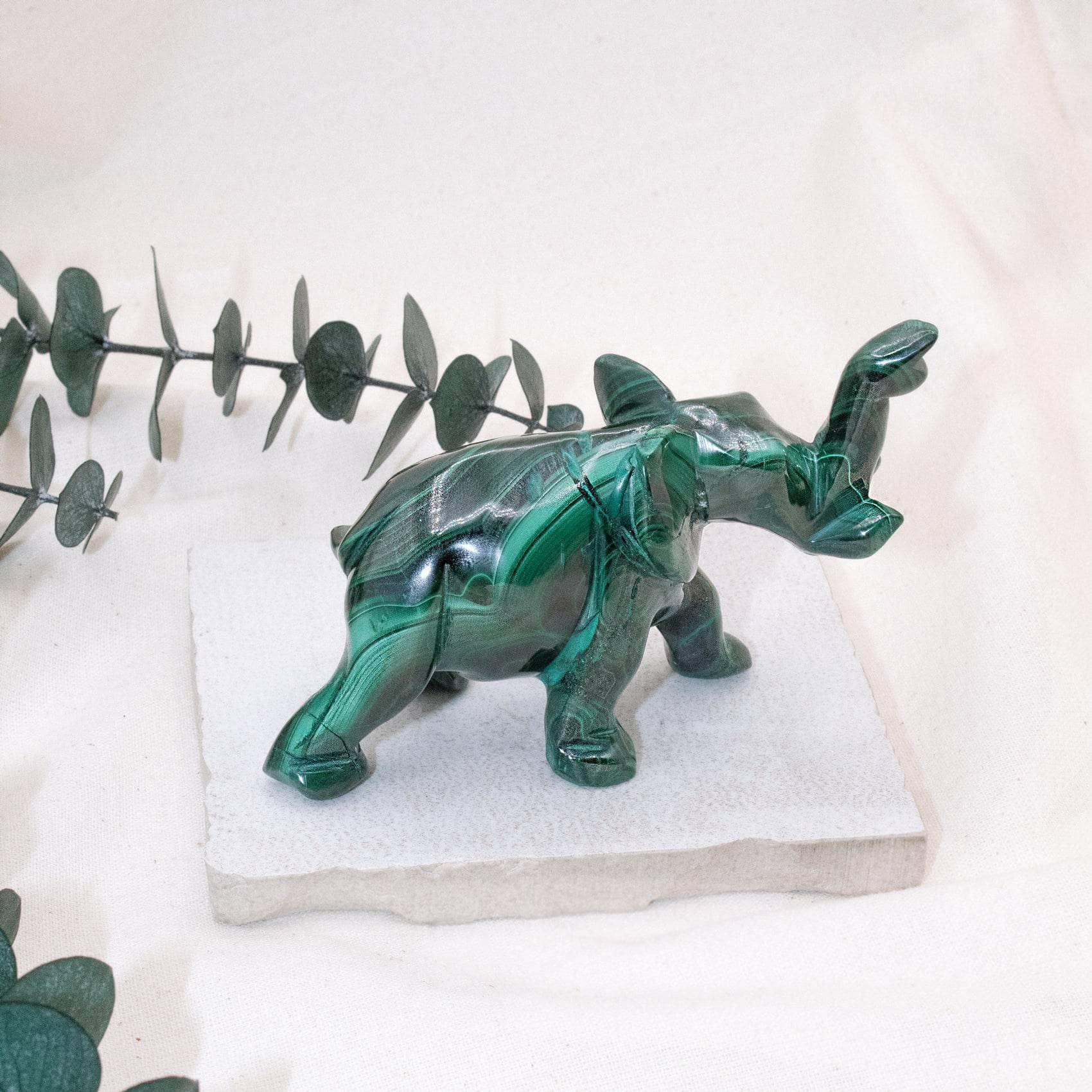 Genuine Malachite Elephants - Hand Carved - 1 of a Kind、mySite、hinf8tx79