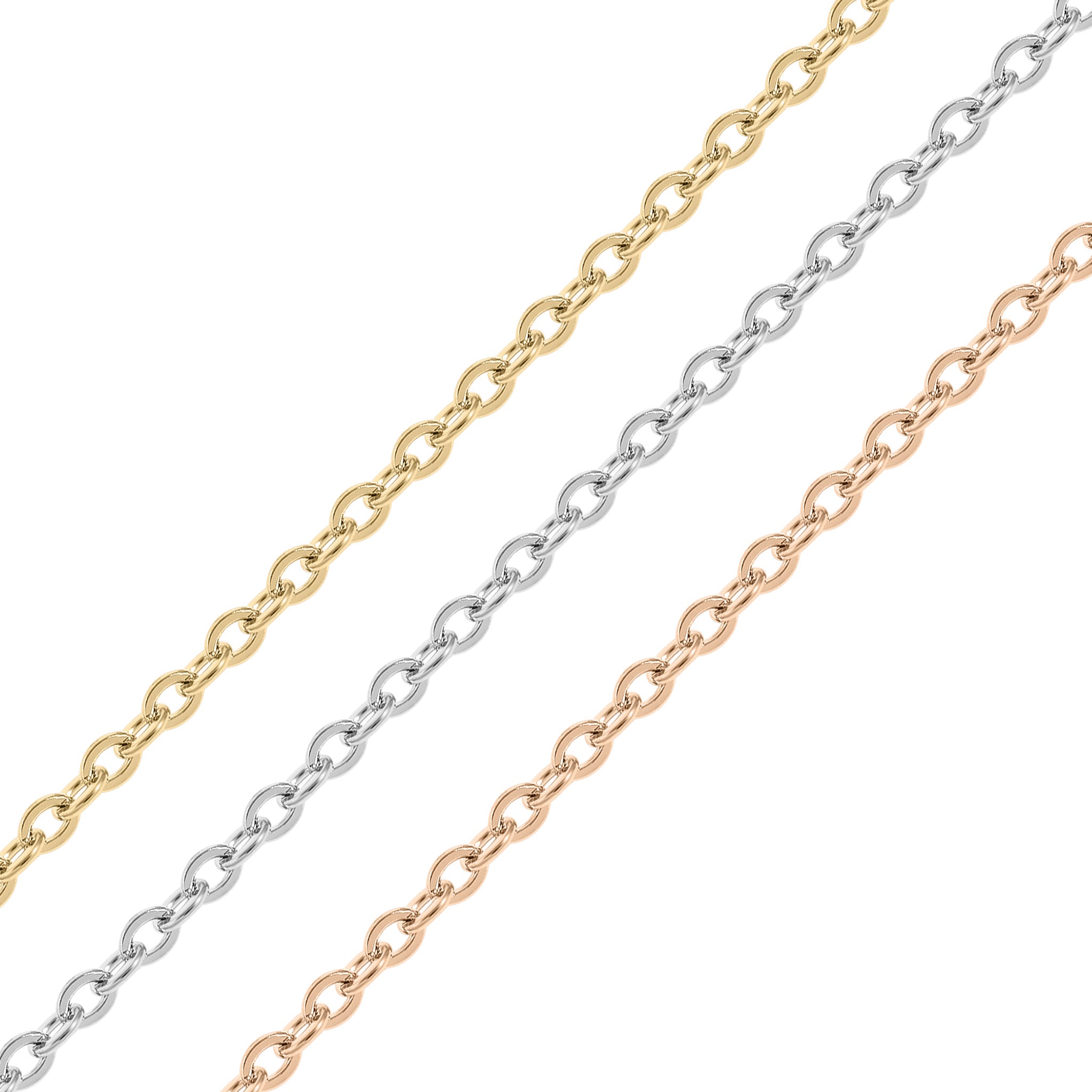 1.5mm 18K Gold PVD Stainless Steel Oval Loop Permanent Jewelry Chain By The Foot / SPL1008、mySite、dreamappss