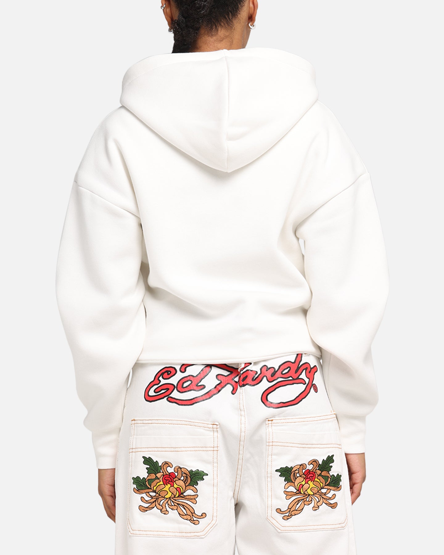 Ed Hardy Eagle Rhinestone Zip Hoodie Off White、mySite、zt4zffjzw