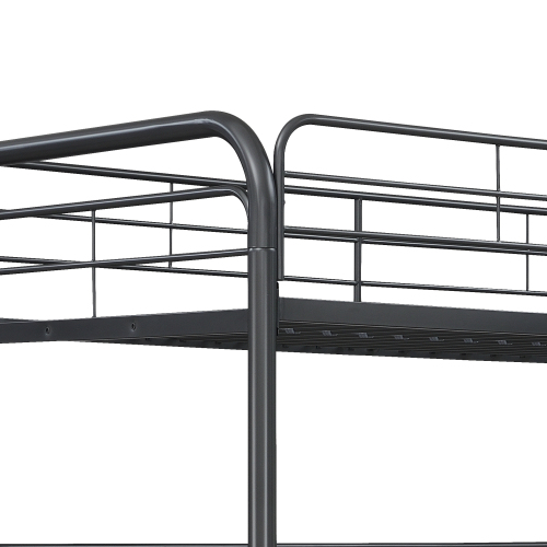 Furniture Triple Bunk Bed, FULL/FULL/FULL, black、、casual