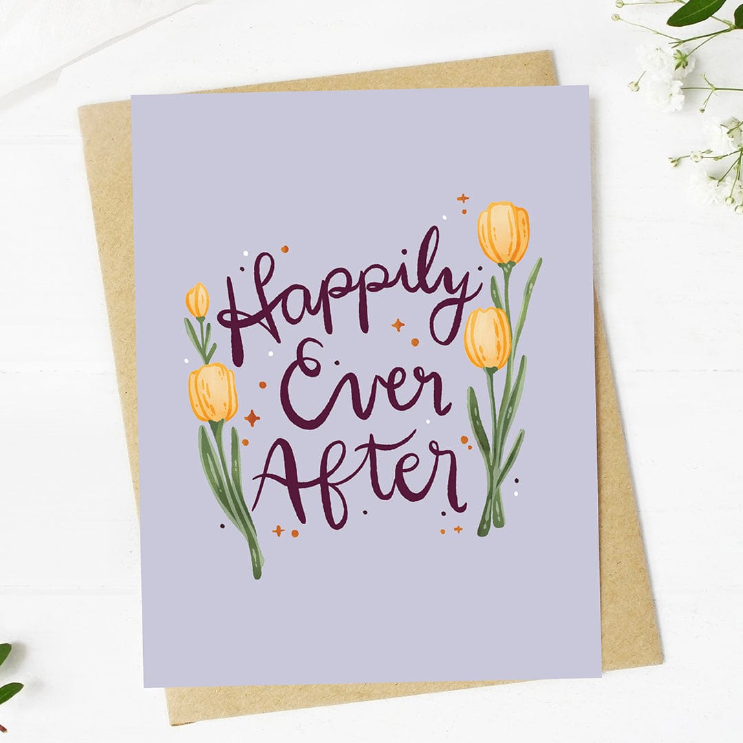  Happy ever after Flower Text Wedding Card、mySite、ghnorth