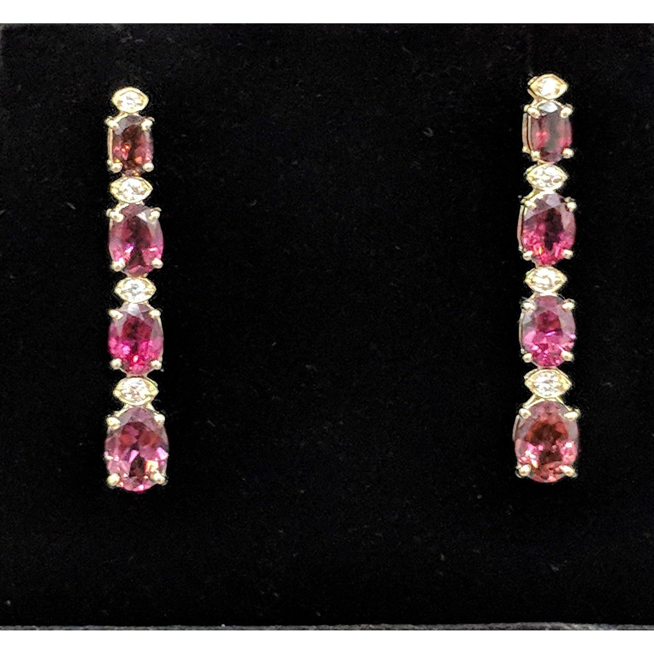 Pink Tourmaline and Diamond SET, 27.4ctw Necklace & 7.45ctw Earrings in 14K Gold, STUNNING!、mySite、g9winljtr