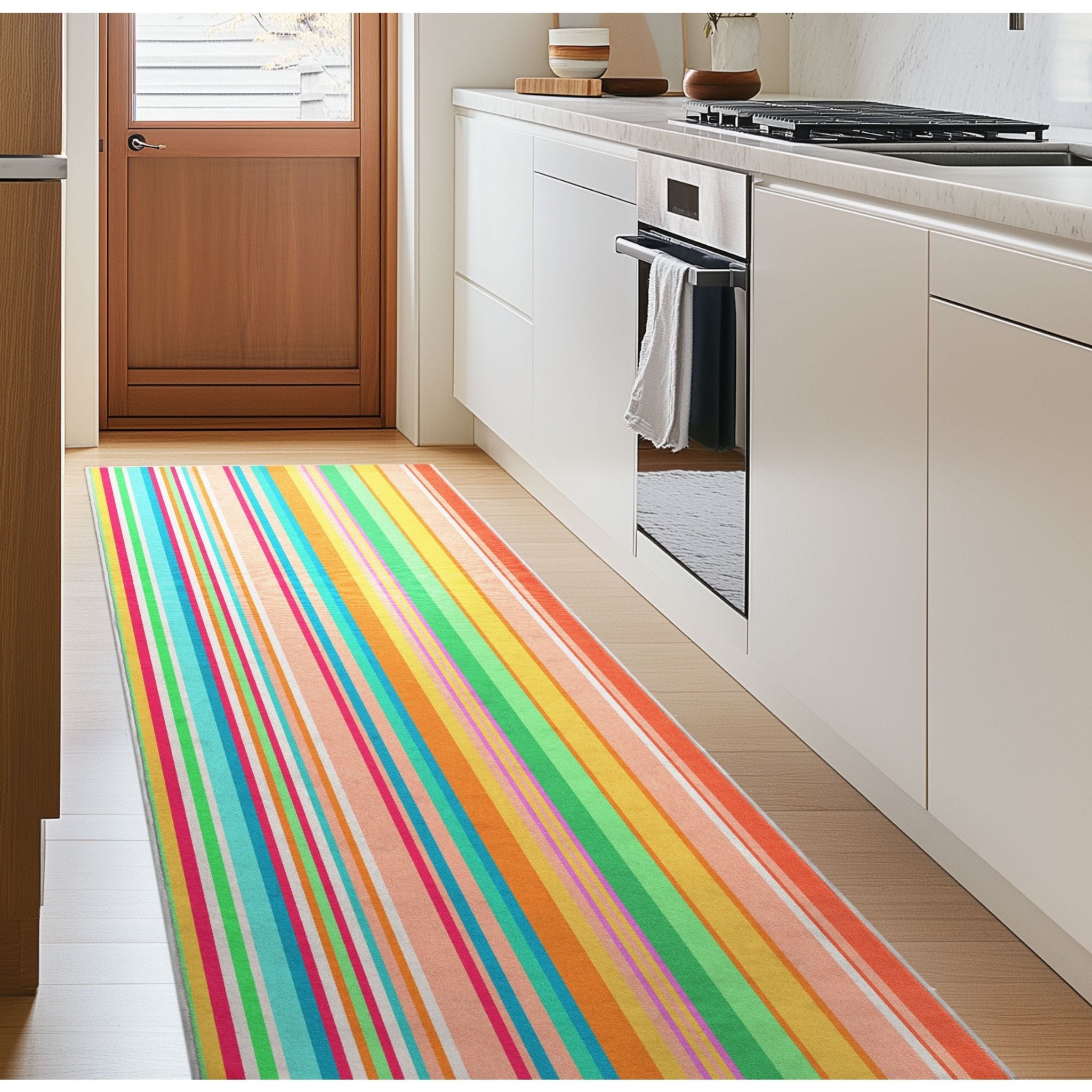 Custom Size Runner Seabreeze Lines Modern Multi Choose Your Width x Choose Your Length Hallway Runner Rug、mySite、gigharbornorthrealestate