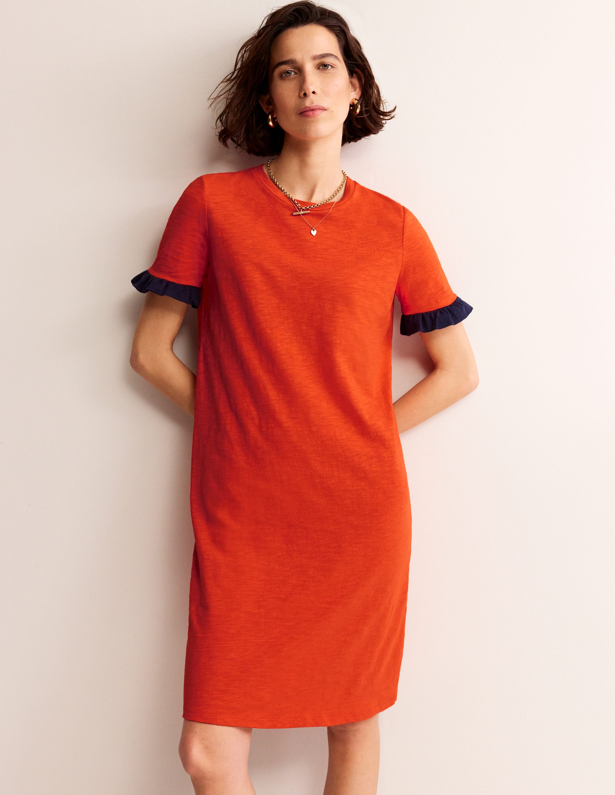  Emily Ruffle Cotton Dress-Fiesta Red、mySite、ashleygrahame