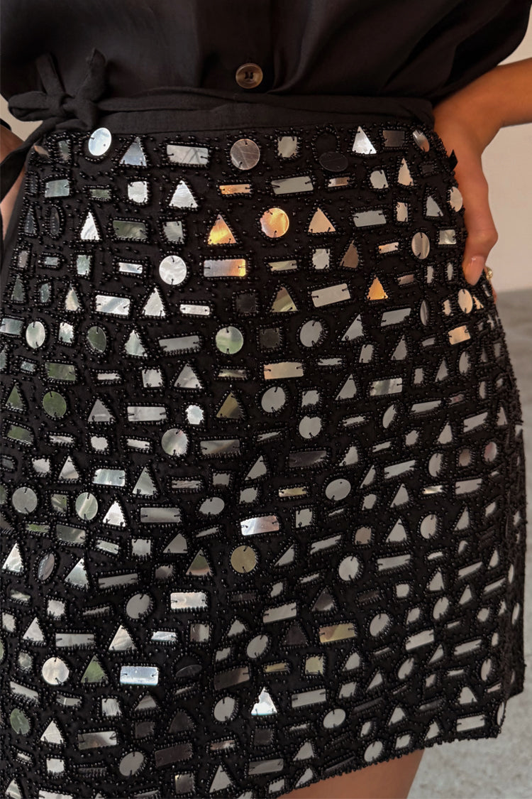 Black Beaded Mirror Skirt、mySite、solidvoid