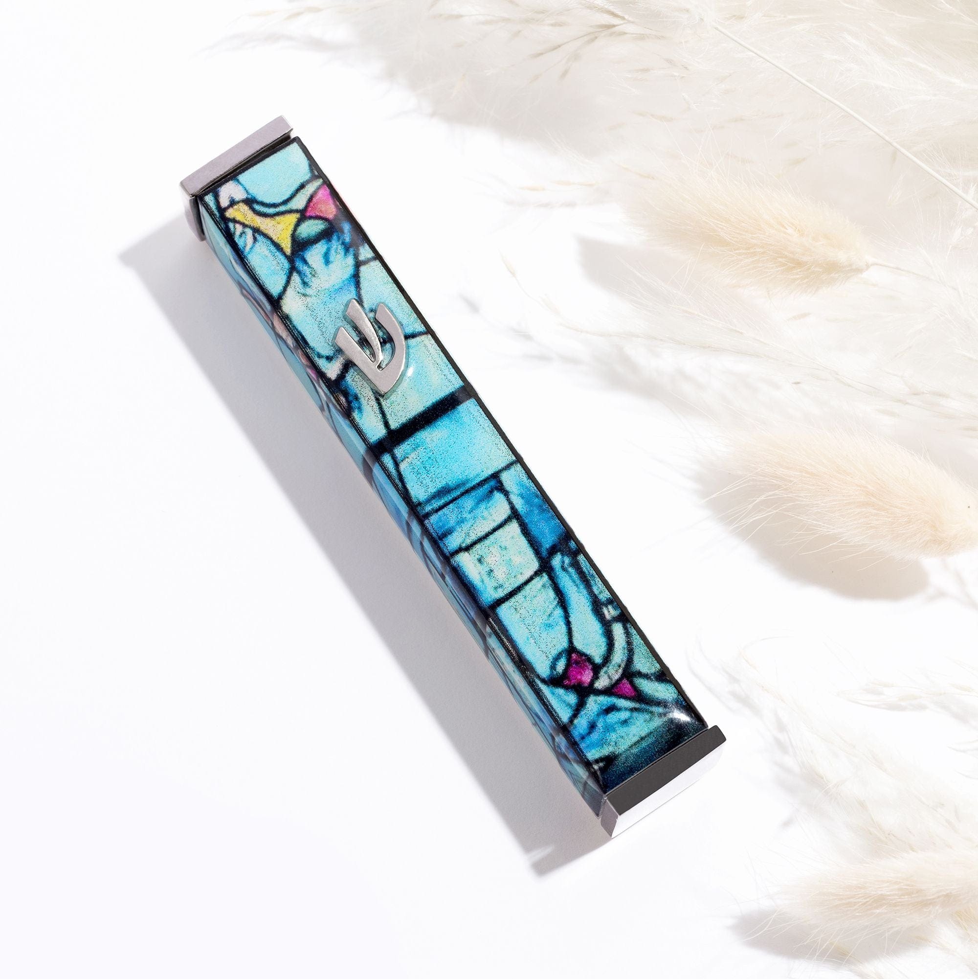 Silver and Turquoise Marc Chagall Mezuzah Case、mySite、topwebapps