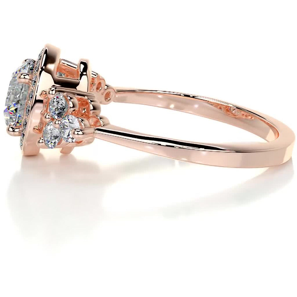 Ivy Moissanite & Diamond Ring -14K Rose Gold、mySite、hinf8tx79