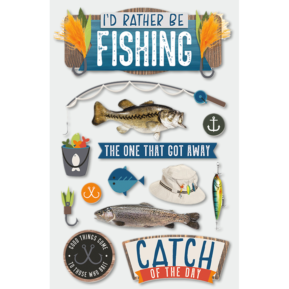  I'd Rather Be Fishing 3-D Stickers、mySite、ghnorth
