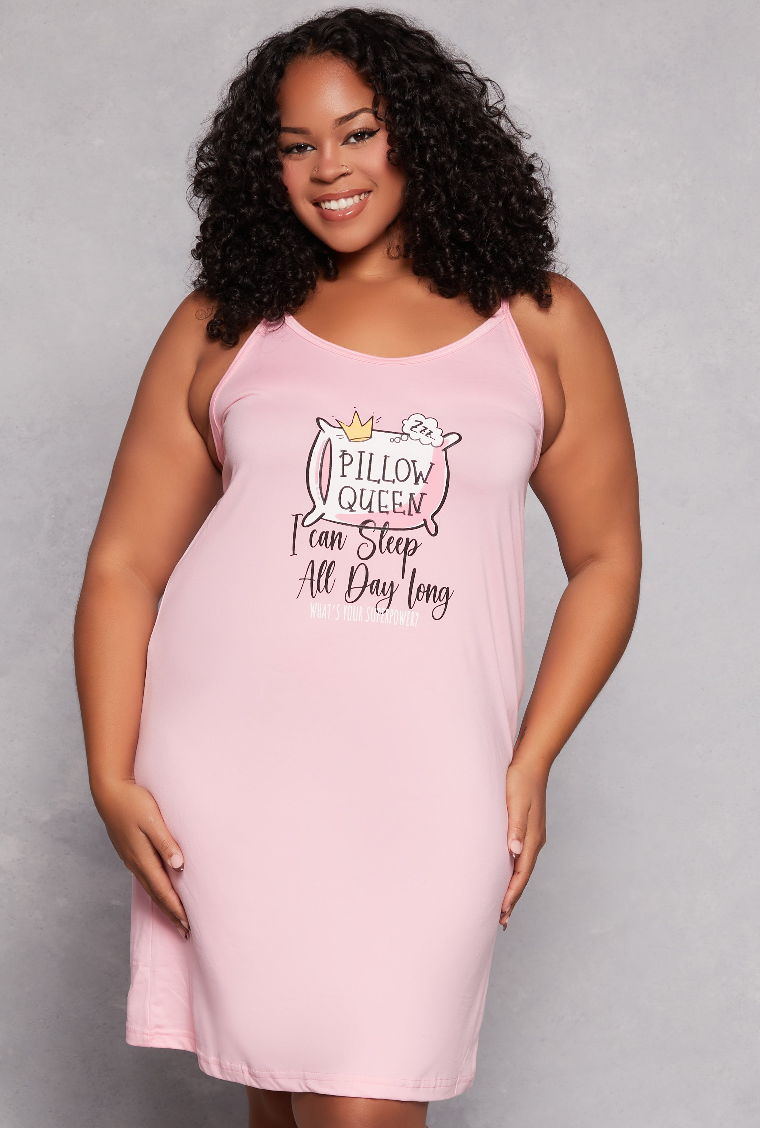 Plus Size Pillow Queen Cami Nightgown with Robe、mySite、camillekostekn