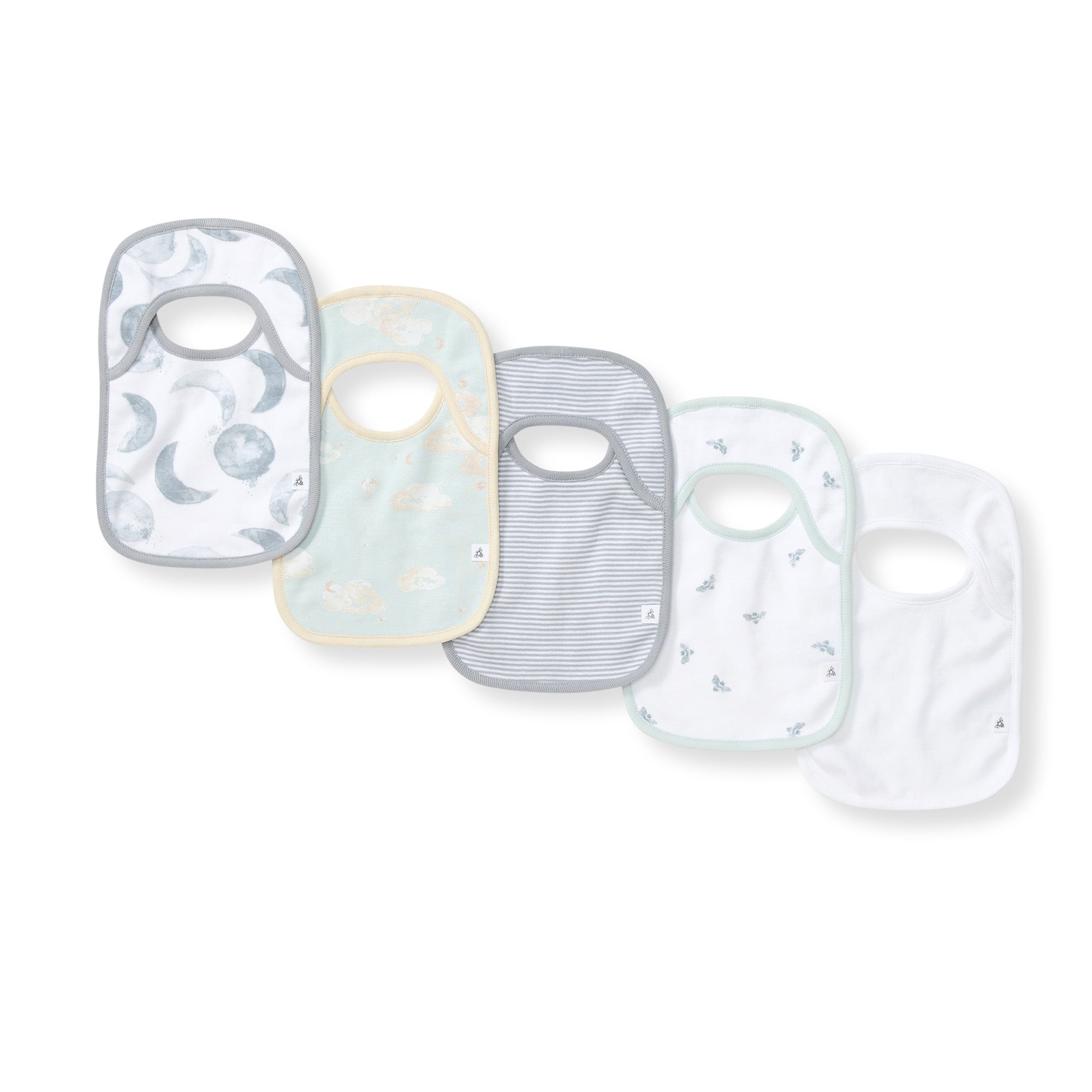  Hello Moon Organic Cotton Baby Bibs 5 Pack、mySite、layawaytickets