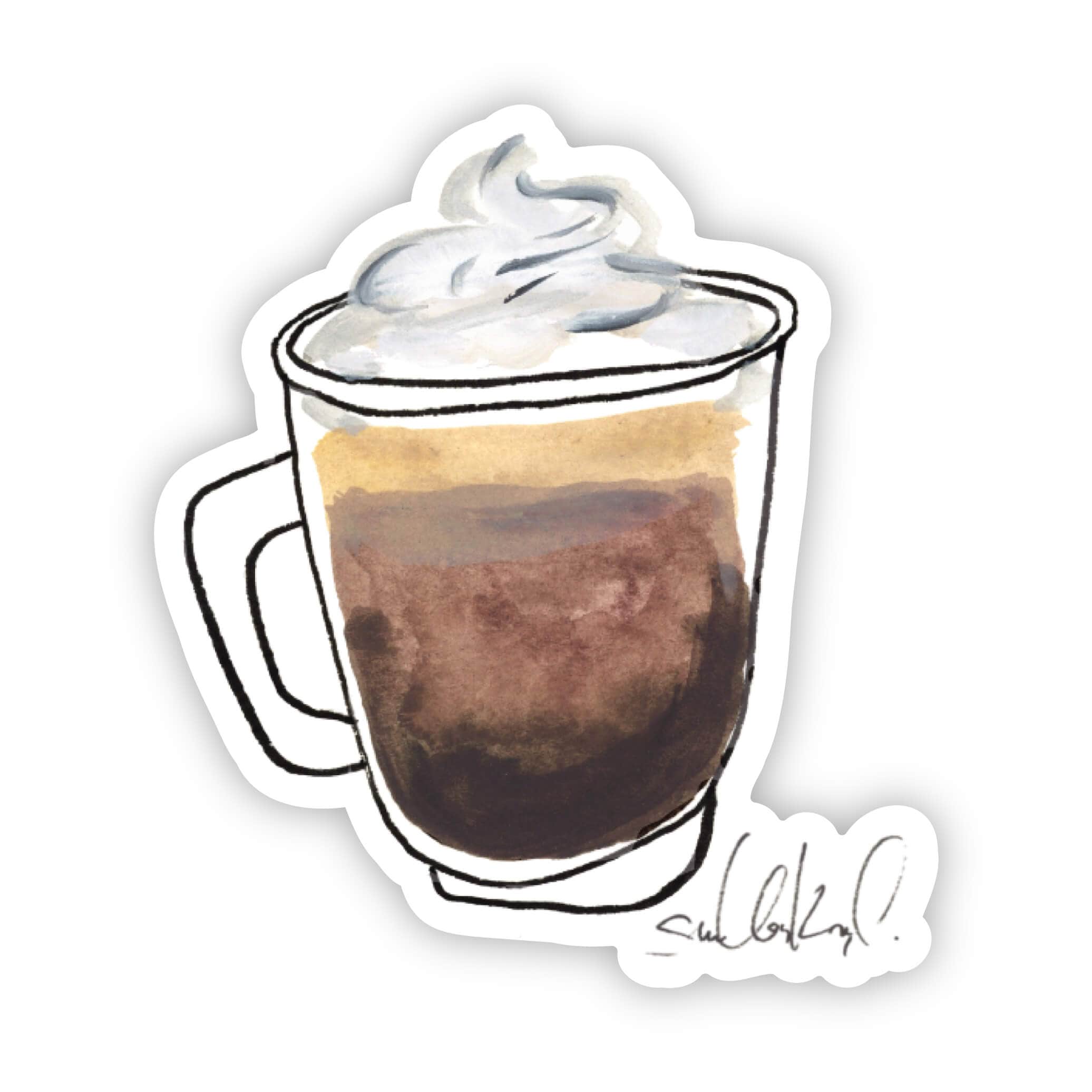  Coffee mocha watercolor sticker、mySite、elrpsem3k
