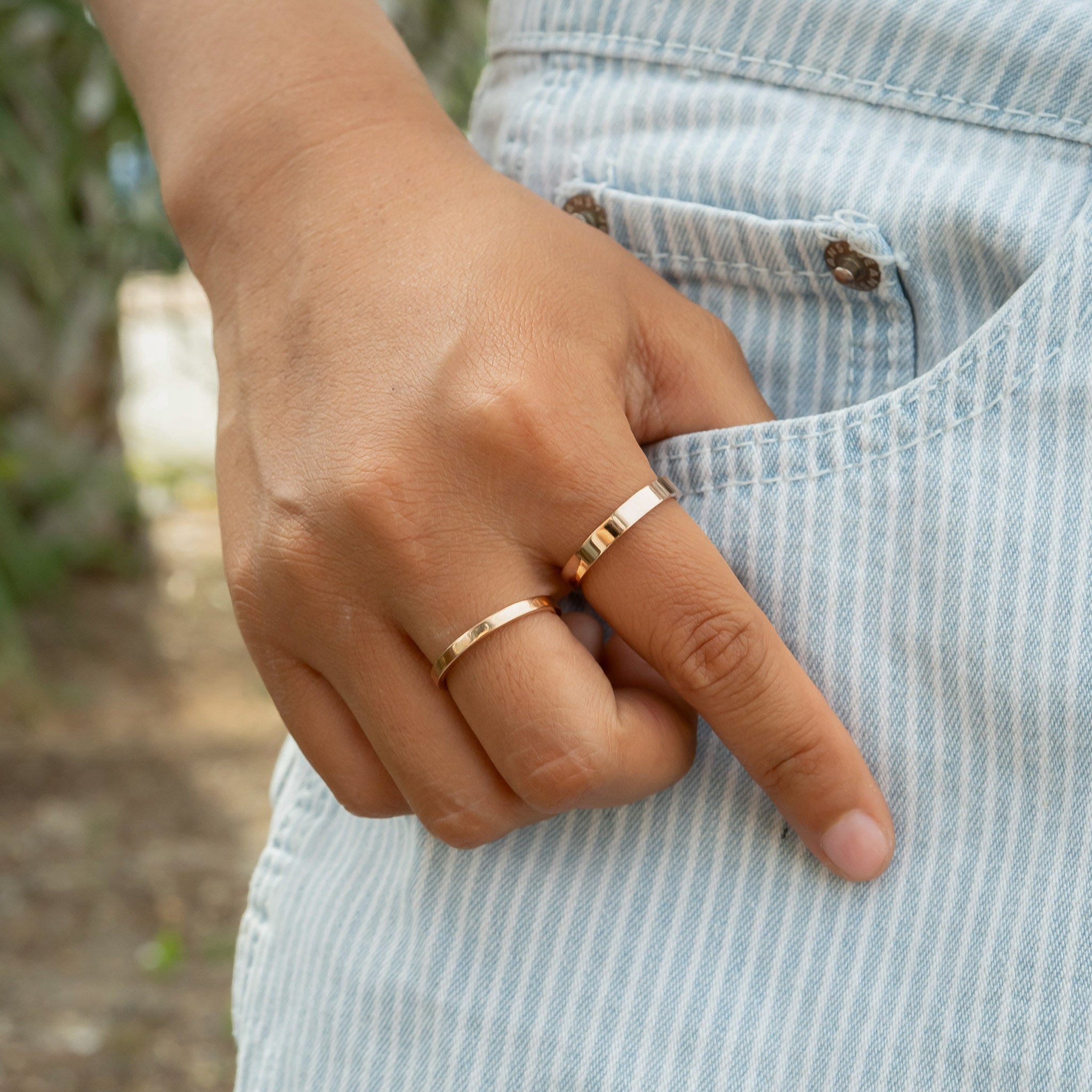 18K Rose Gold PVD Stainless Steel Flat Ring / CFR8024、mySite、dreamappss