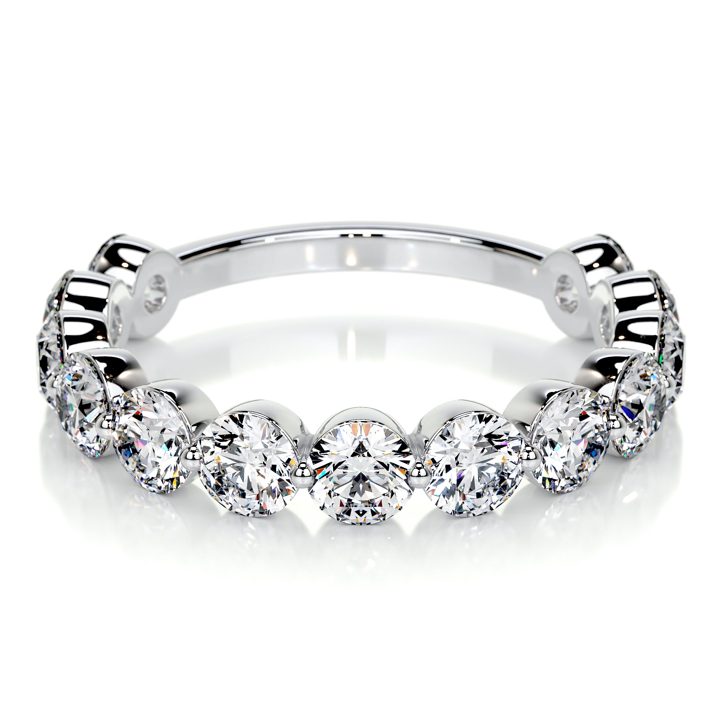 Josie Lab Grown Half-Eternity Wedding Ring (2 Carat) -14K White Gold、mySite、hinf8tx79