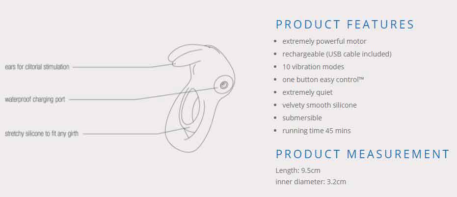Thunder Bunny by VeDO Cock Ring Specs