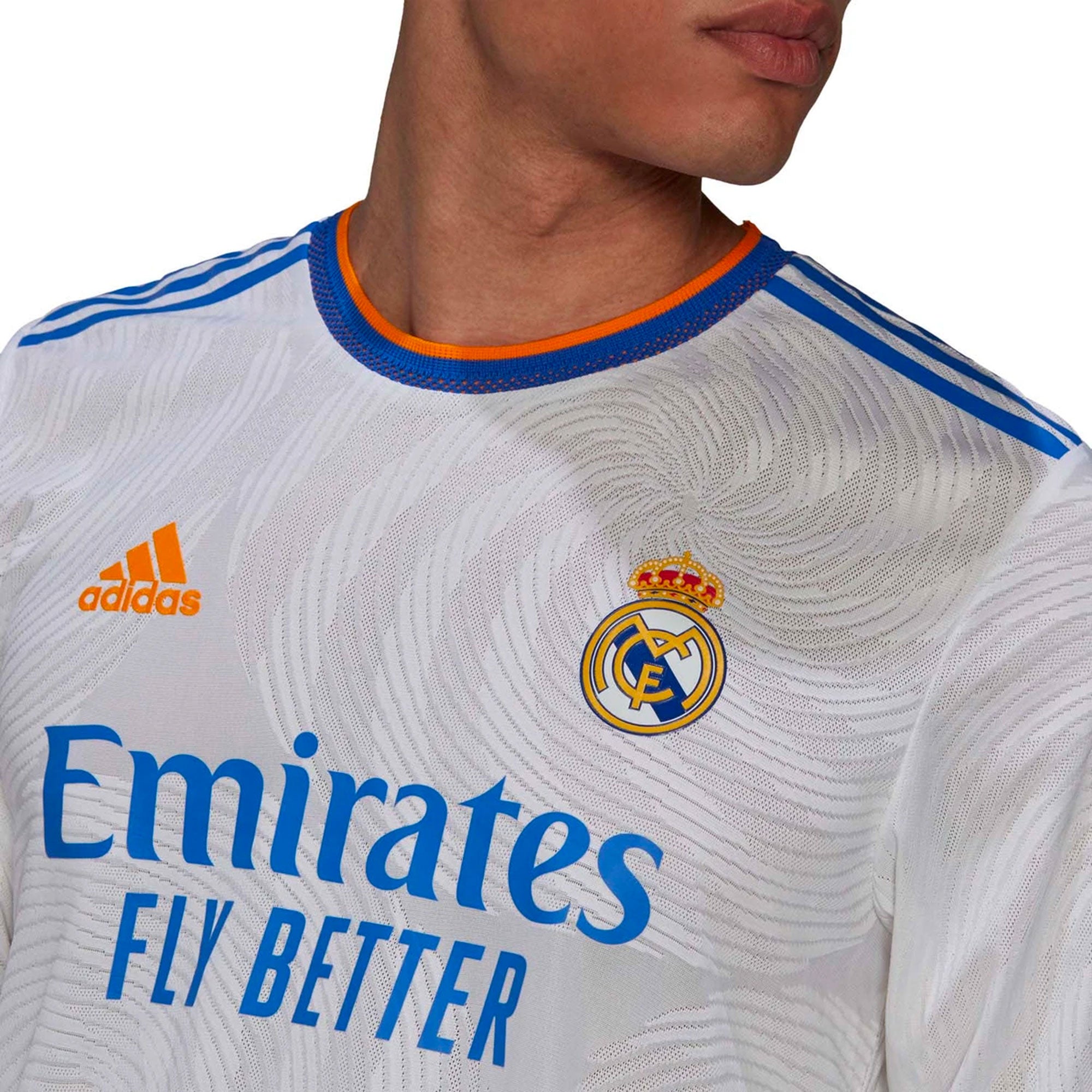 adidas Men's Real Madrid 2021/22 Long Sleeve Authentic Home Jersey White/Blue、mySite、bottomscart
