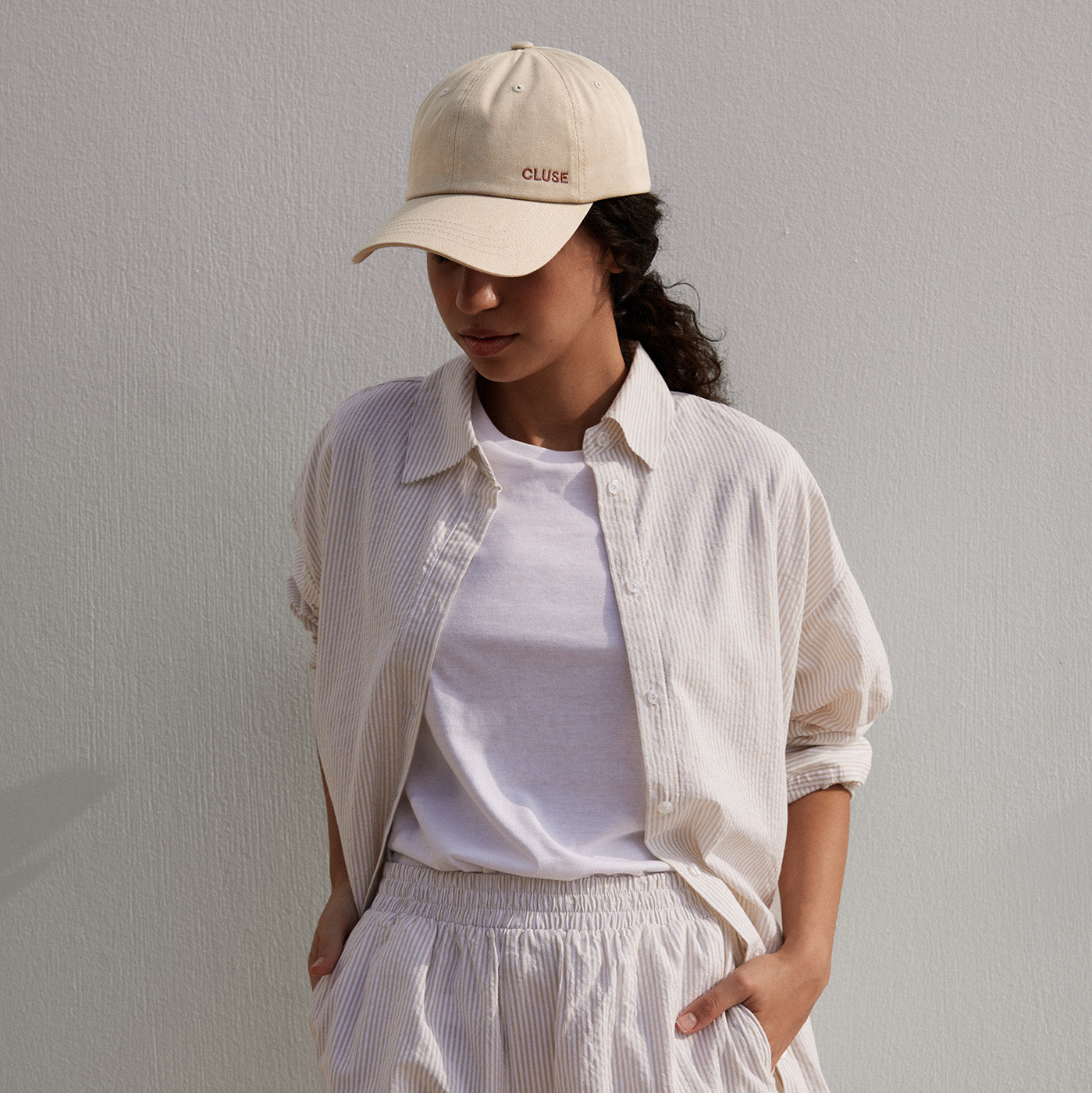 Cap Beige, Brown Logo、mySite、botmansion