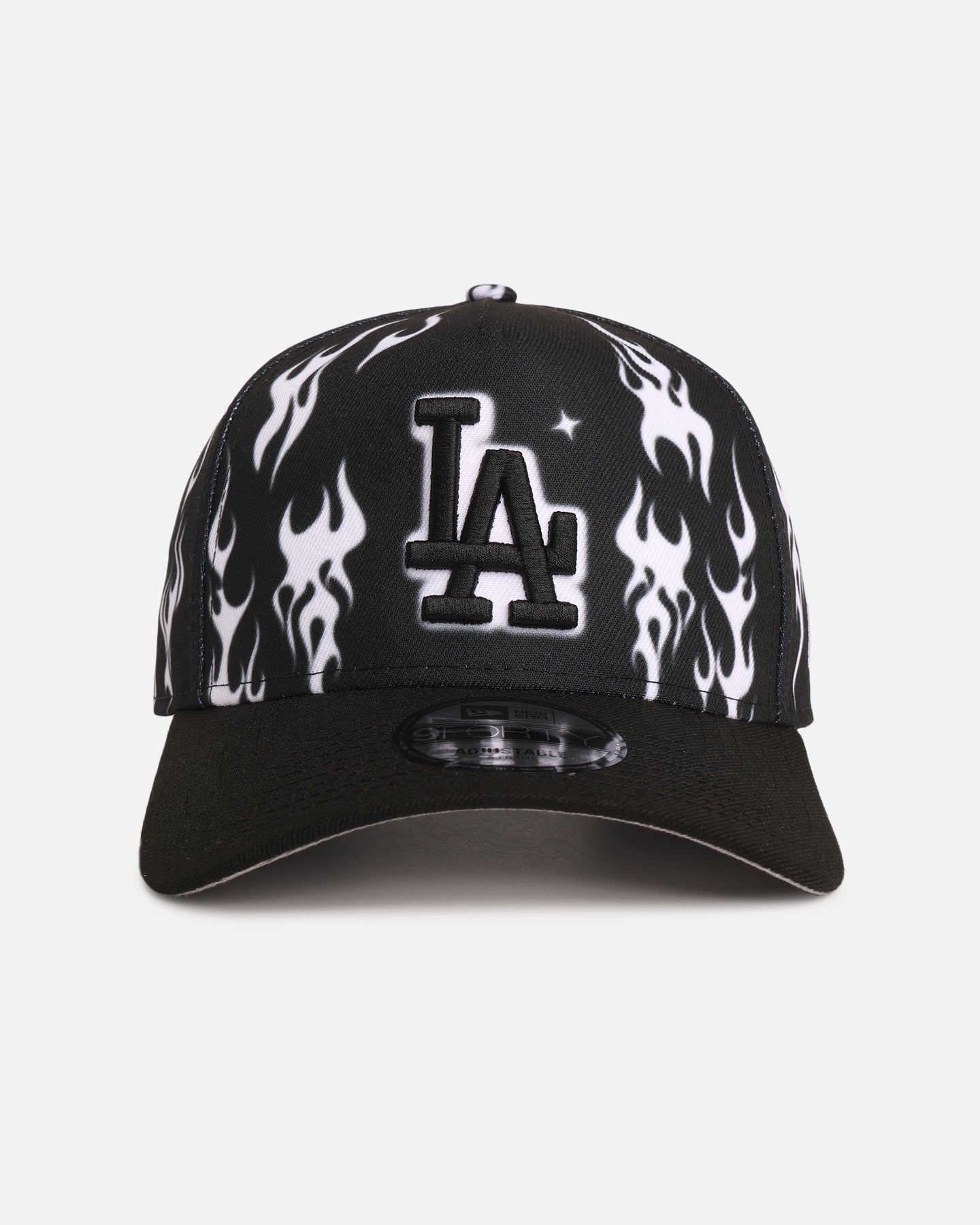 New Era Los Angeles Dodgers 'Crown Flames' 9OFRTY A-Frame Snapback Black/White、mySite、zt4zffjzw