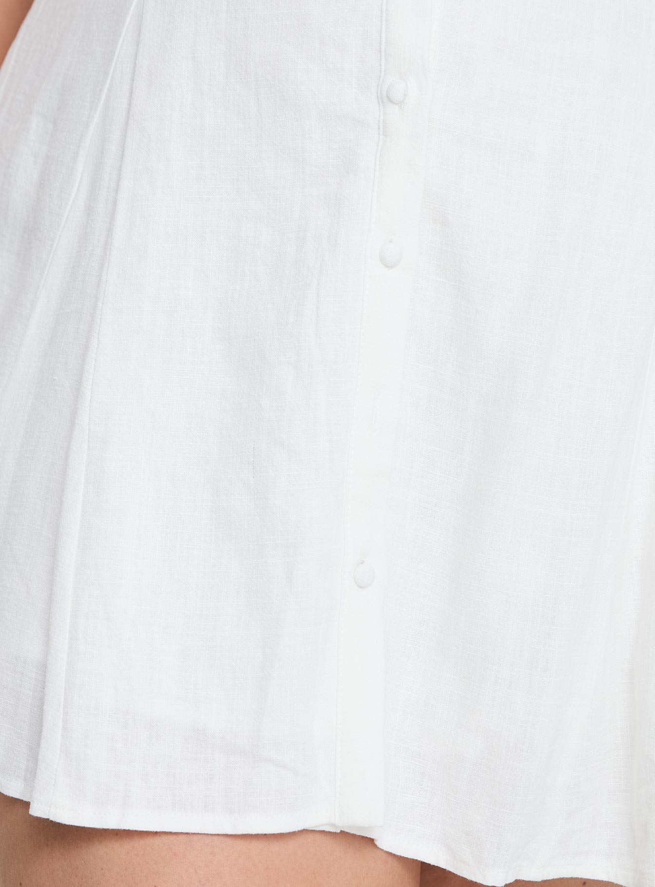 Elian Linen Blend Mini Dress White Curve、mySite、solidvoid