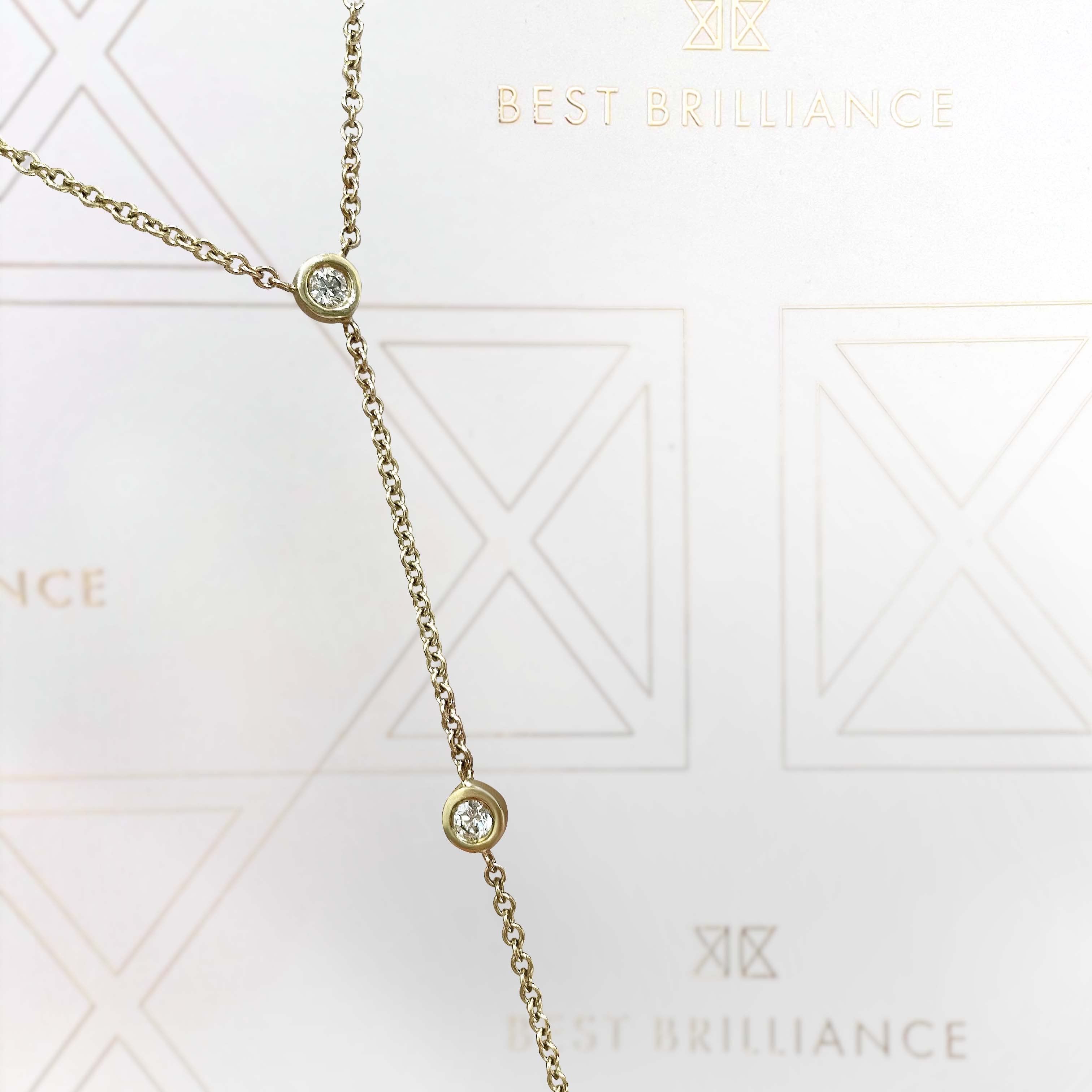 Tie Diamonds Necklace (1.1 Carat) -18K Yellow Gold、mySite、hinf8tx79