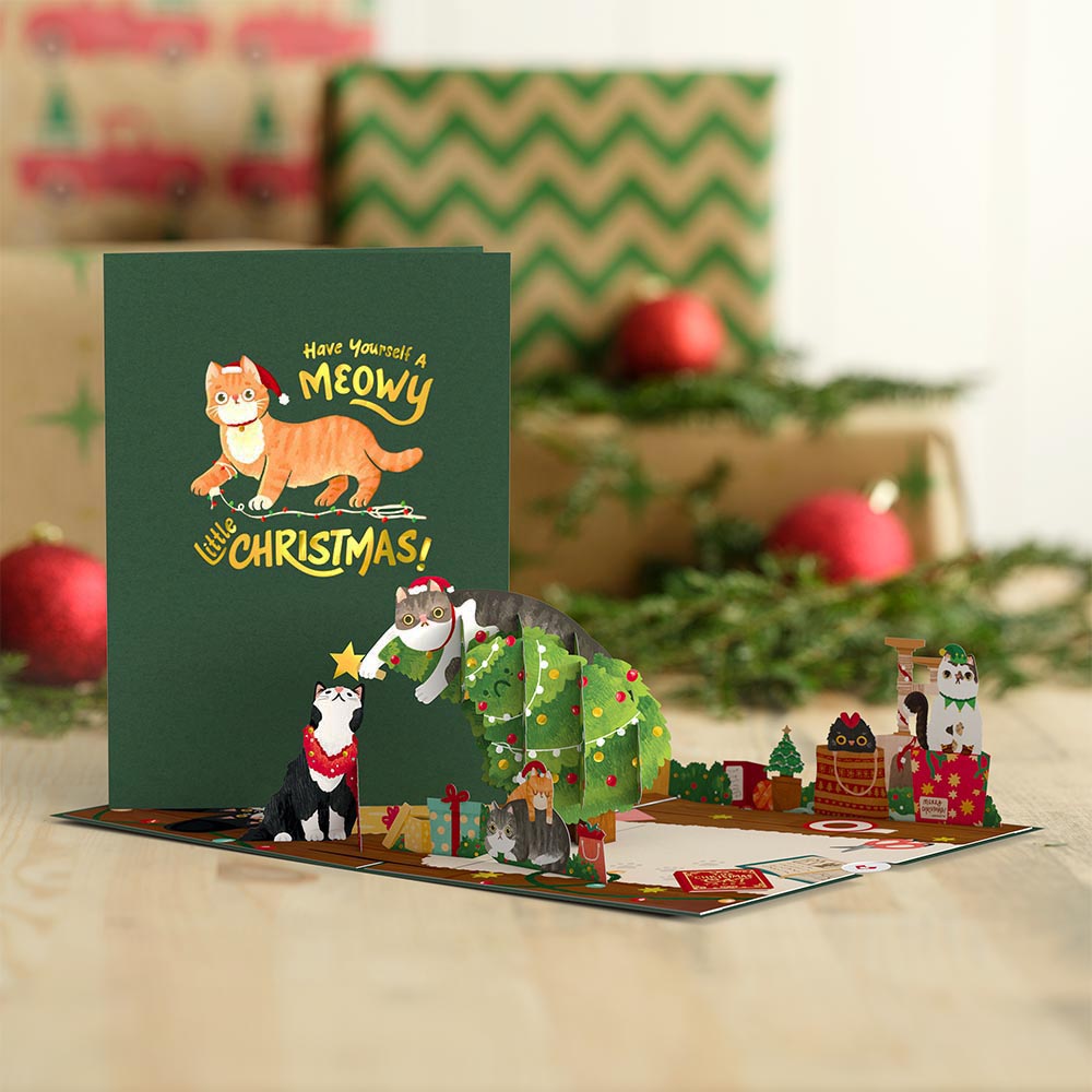 Meowy Little Christmas Cats Pop-Up Card、mySite、solidvoid