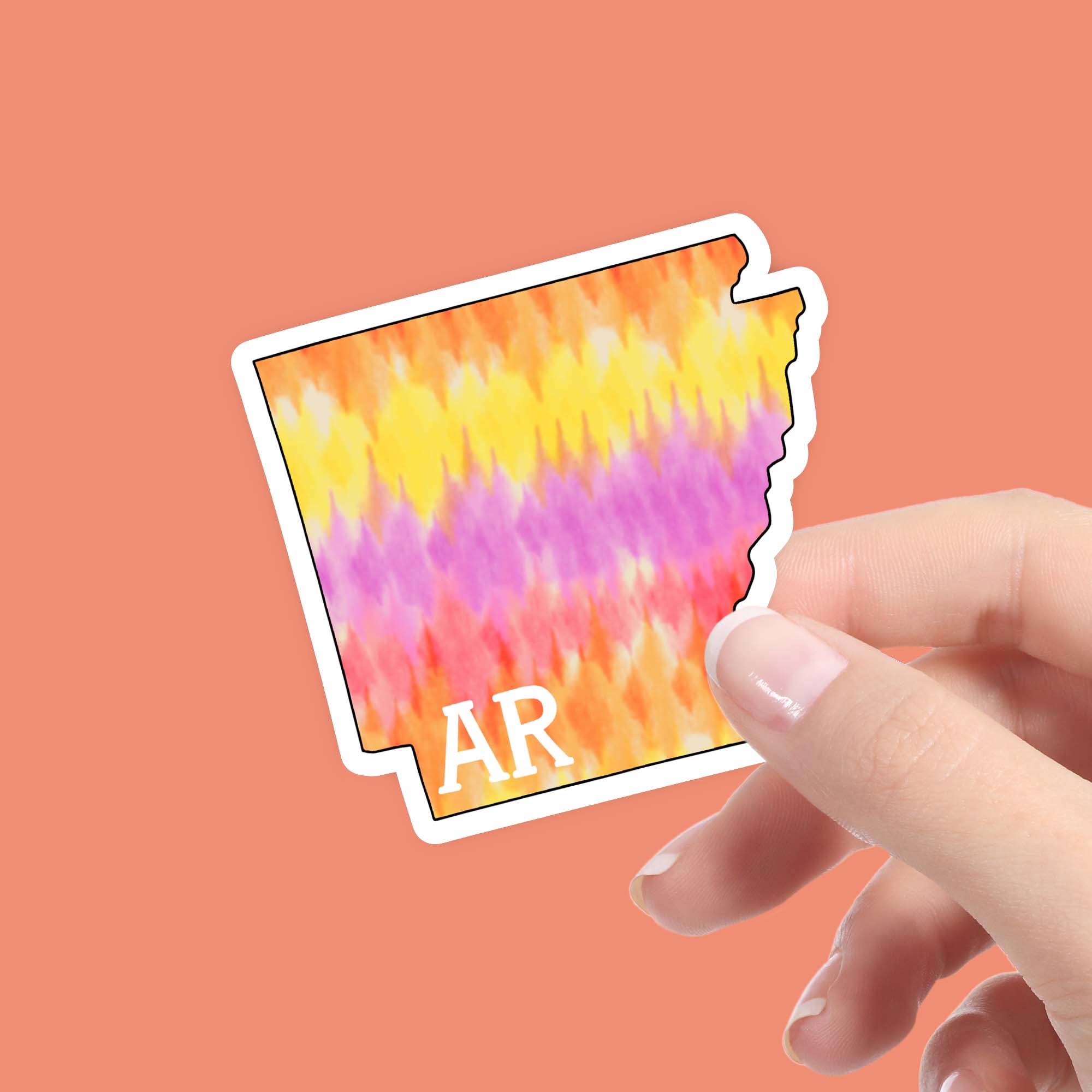  Arkansas Tie Dye Stripes Sticker、mySite、elrpsem3k
