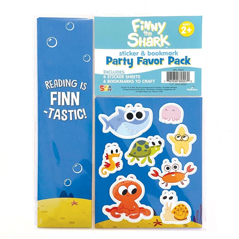  Finny the Shark Party Favor Create A Bookmark Pack、mySite、ghnorth