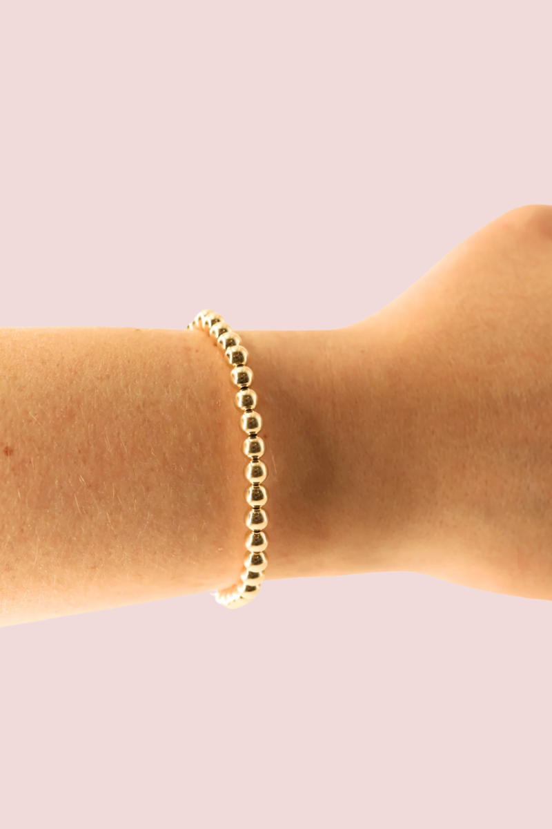 5MM Gold Beaded Bracelet- S/M、mySite、hinf8tx79