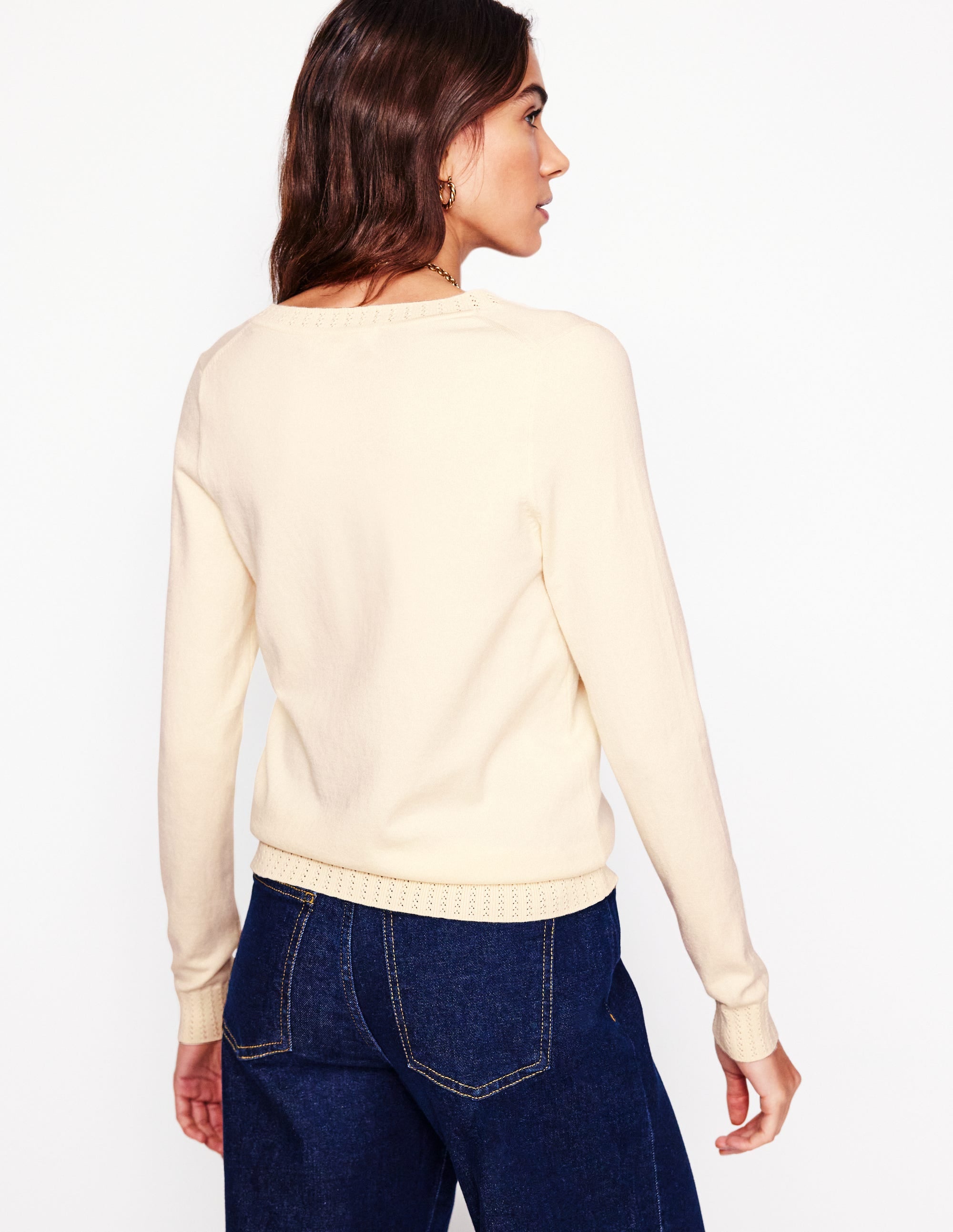  Emilia Cotton V Neck Jumper-Warm Ivory、mySite、ashleygrahame