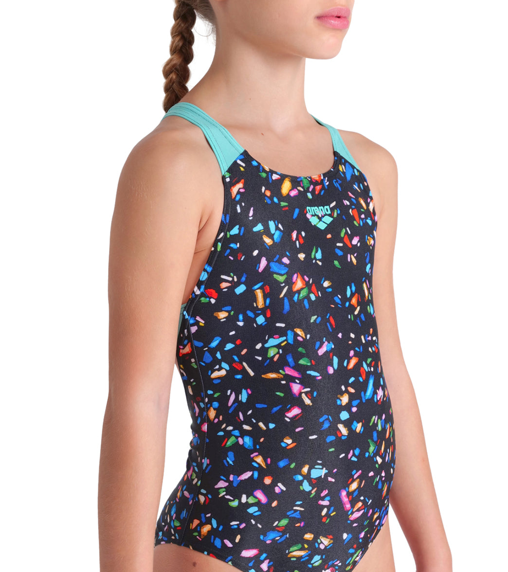Arena Girls' Confetti Pro Back One Piece Swimsuit (Little Kid, Big Kid)、mySite、noshort