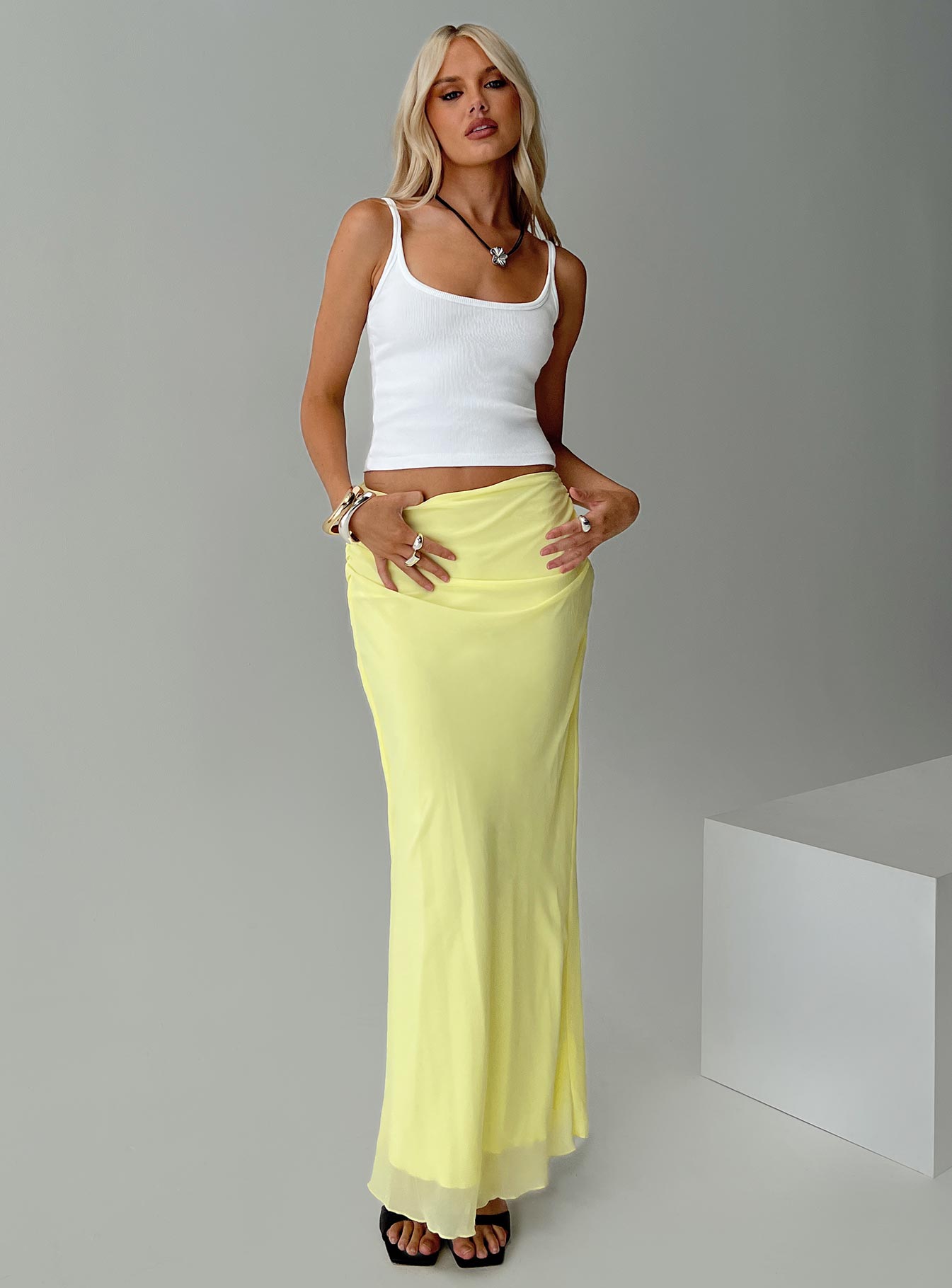 Herrera Maxi Skirt Yellow、mySite、solidvoid