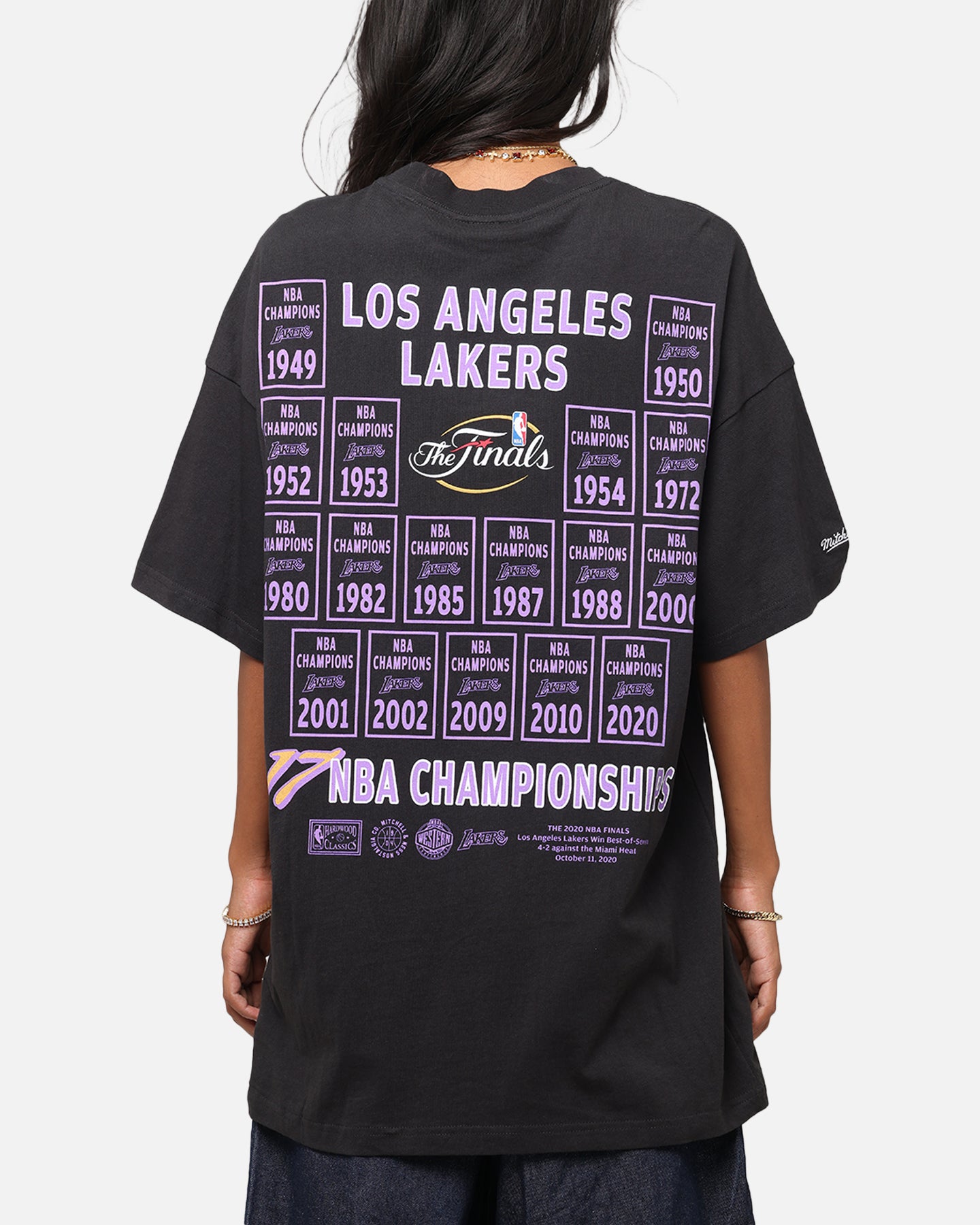 Mitchell & Ness Los Angeles Lakers Champions Report Champ Pack T-Shirt Faded Black、mySite、zt4zffjzw