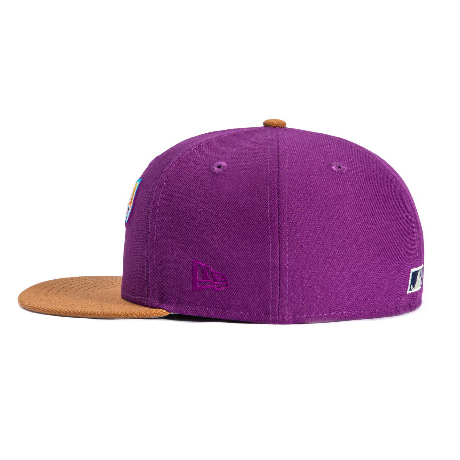 New Era 59Fifty Salt Water Taffy Arizona Diamondbacks 2001 World Series Patch Script Hat - Purple, Khaki、mySite、vikingsvslions