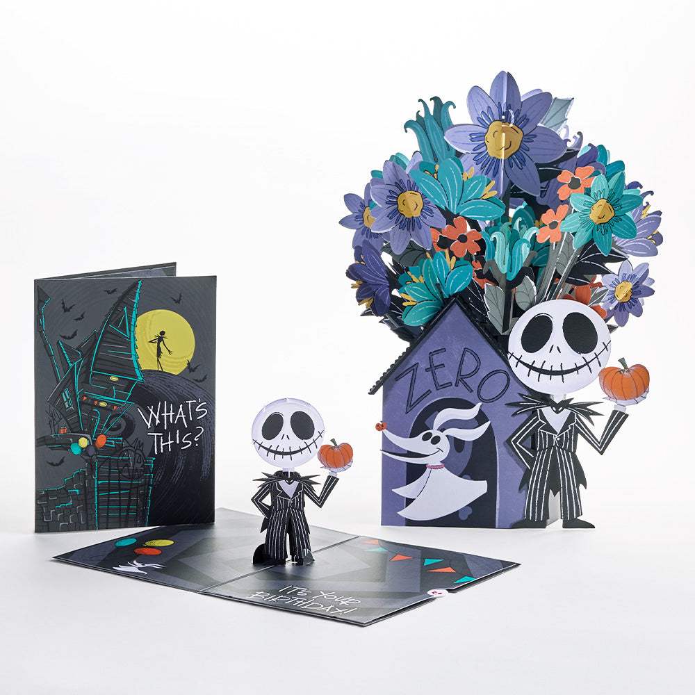 Disney Tim Burton’s The Nightmare Before Christmas Birthday Pop-Up Card & Flower Buds Bouquet Bundle、mySite、solidvoid