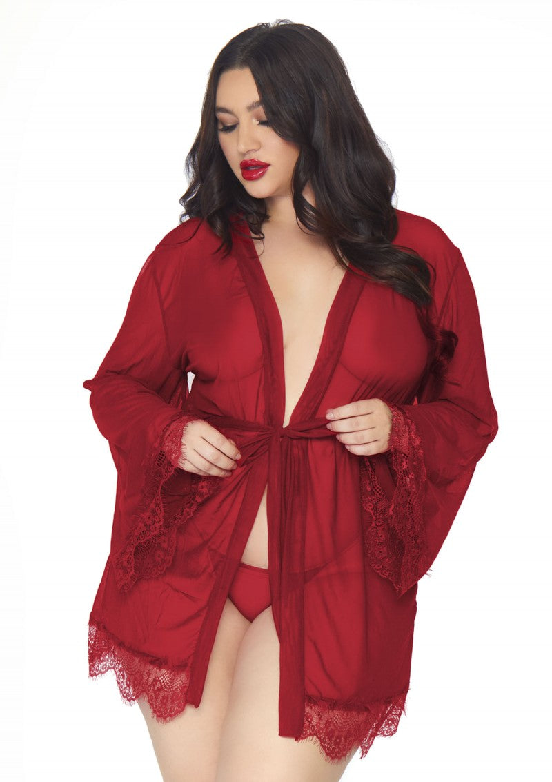 Leg Avenue Tie Robe and Thong | 1X/2X、mySite、bottomscart