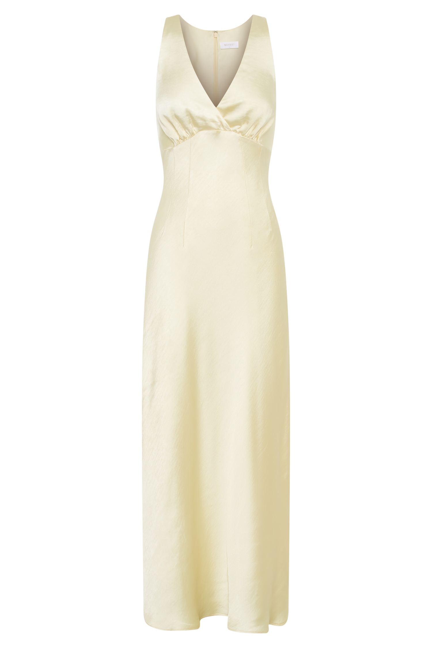 Meghan Satin Maxi Dress - Lemon Sorbet、mySite、solidvoid