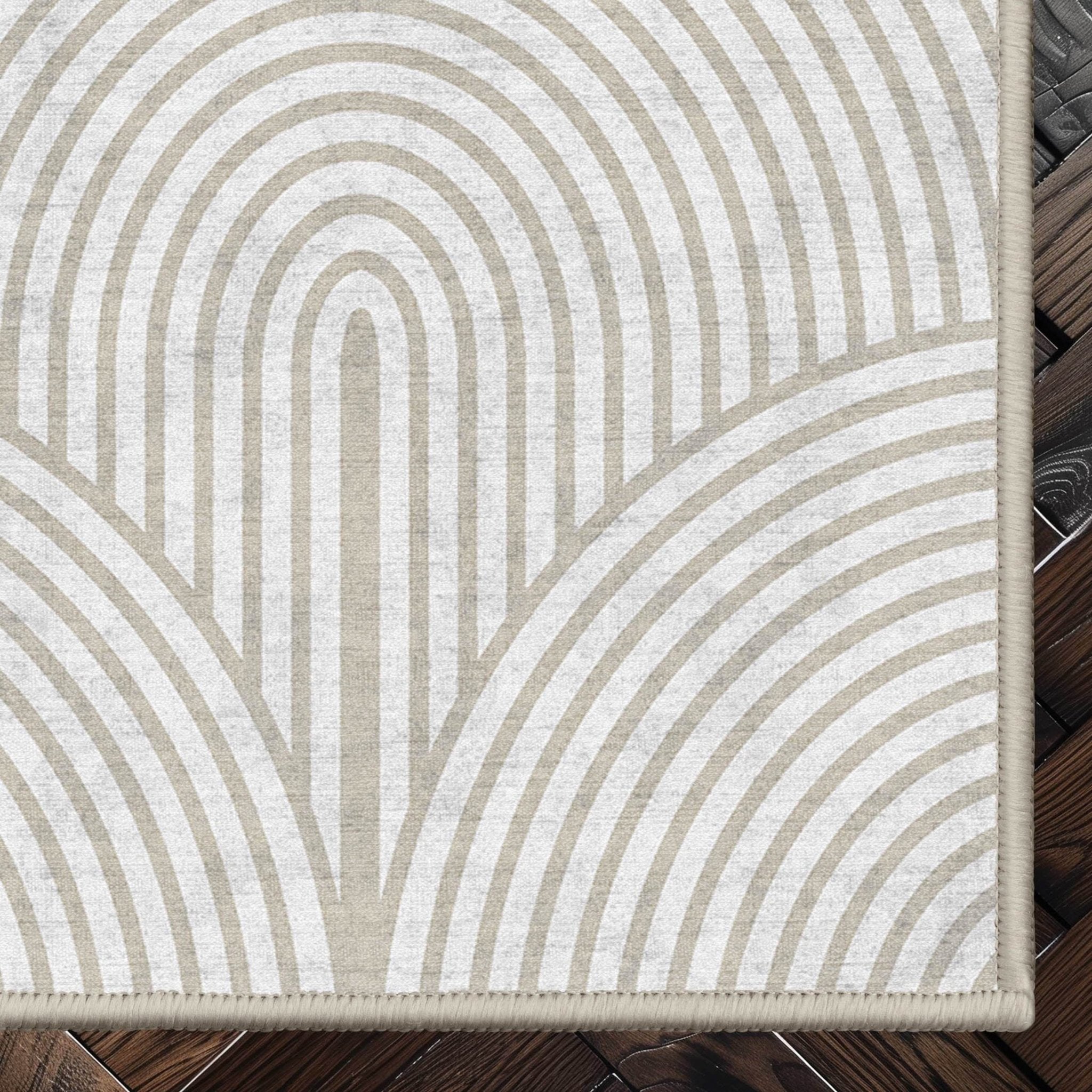 Apollo Echo Arch Pattern Beige Flatwoven Rug – Easy Clean & Durable、mySite、gigharbornorthrealestate