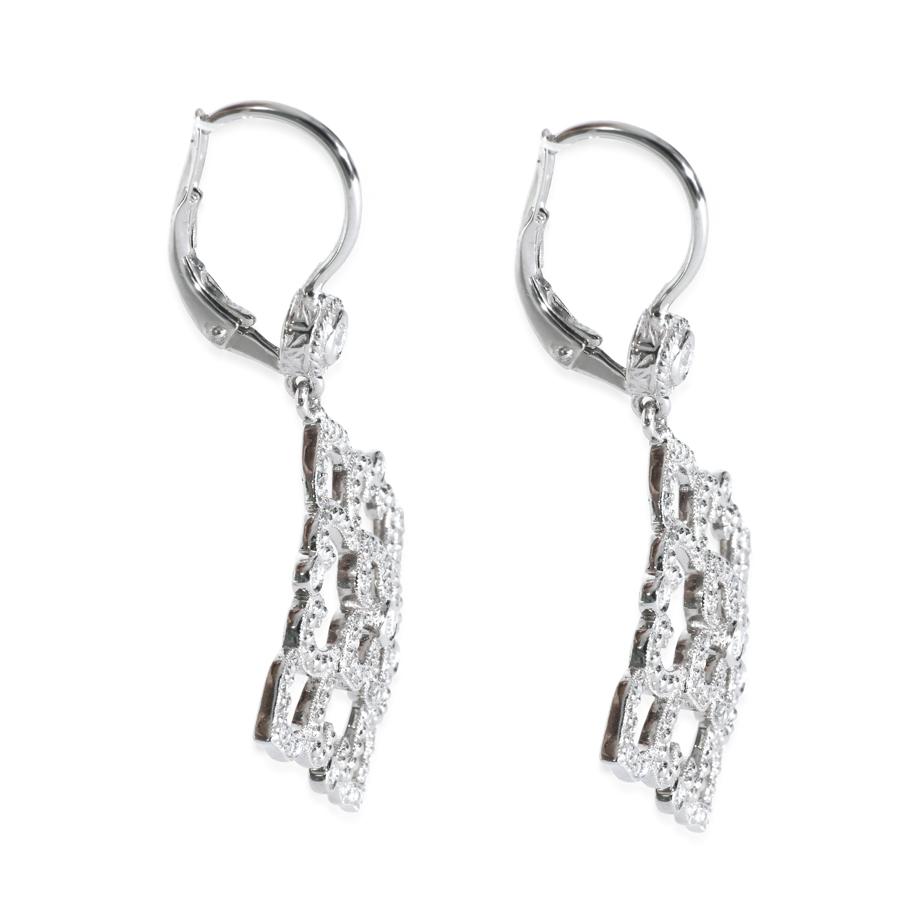 White Gold Diamond Lace Earrings、mySite、garagedoors4me