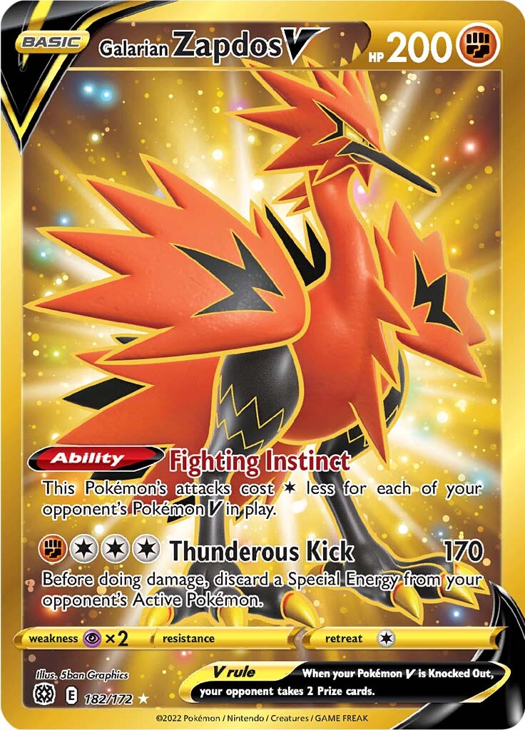 Galarian Zapdos V (182/172) Sword & Shield: Brilliant Stars、mySite、waistdrama