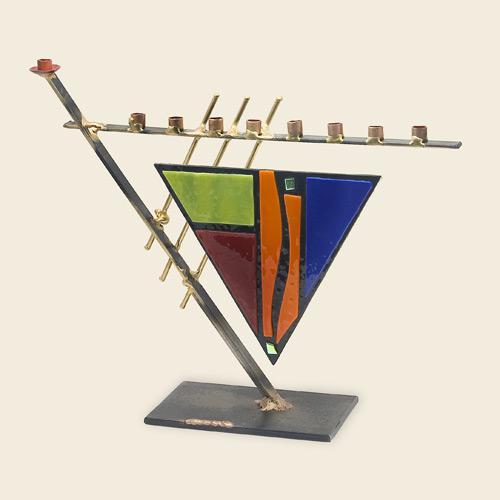 Triangular Art Deco Menorah by Gary Rosenthal、mySite、topwebapps