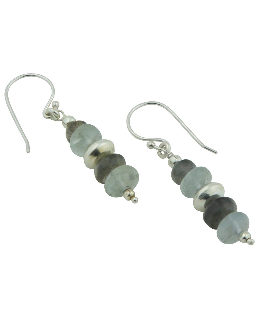 Gemstone Cairn Earrings, Labradorite and Aquamarine、mySite、topwebapps