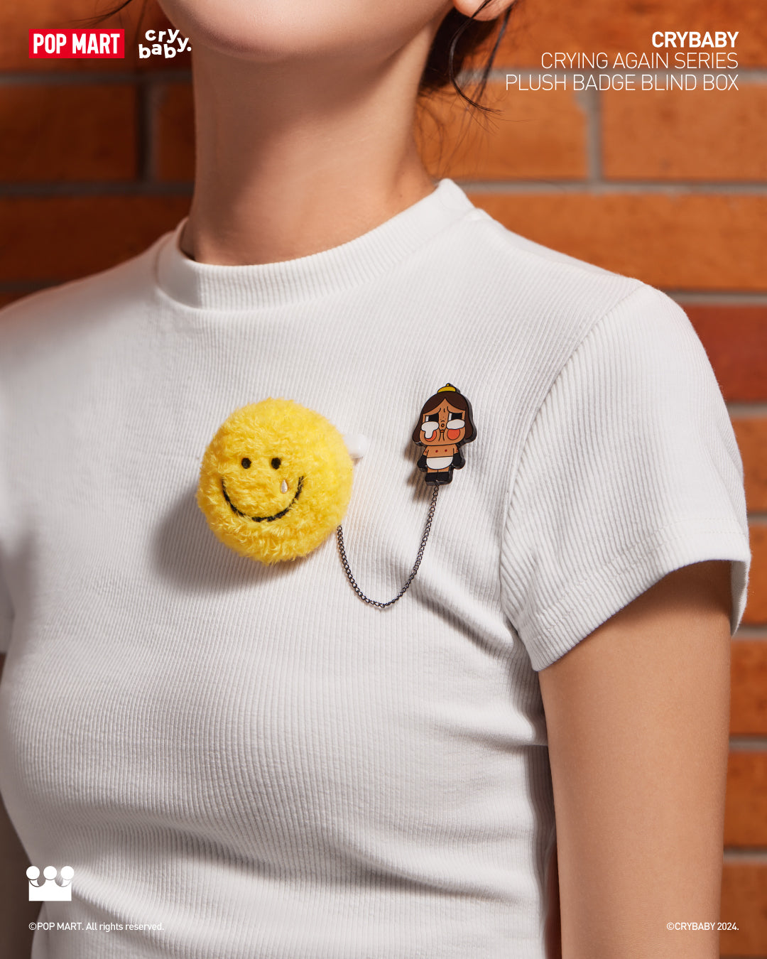  POP MART CRYBABY Crying Again Series-Plush Badge Blind Box、mySite、greenlandpopulation