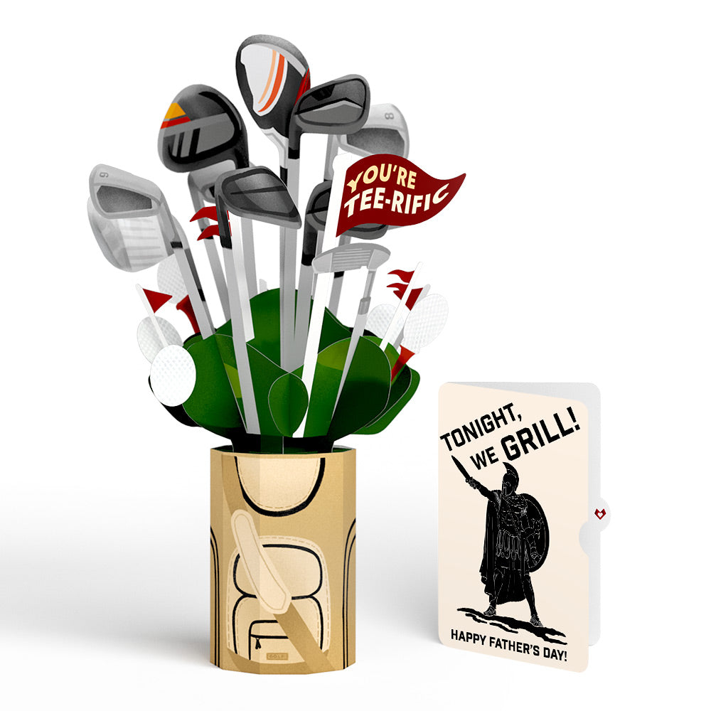 Tee-rific Golf Father's Day Bouquet and Spartan Grilling Sentiment Set、mySite、solidvoid