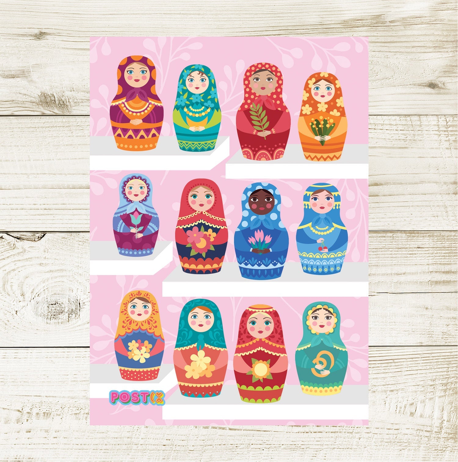  Matryoshka Dolls Sticker Sheet、mySite、ghnorth