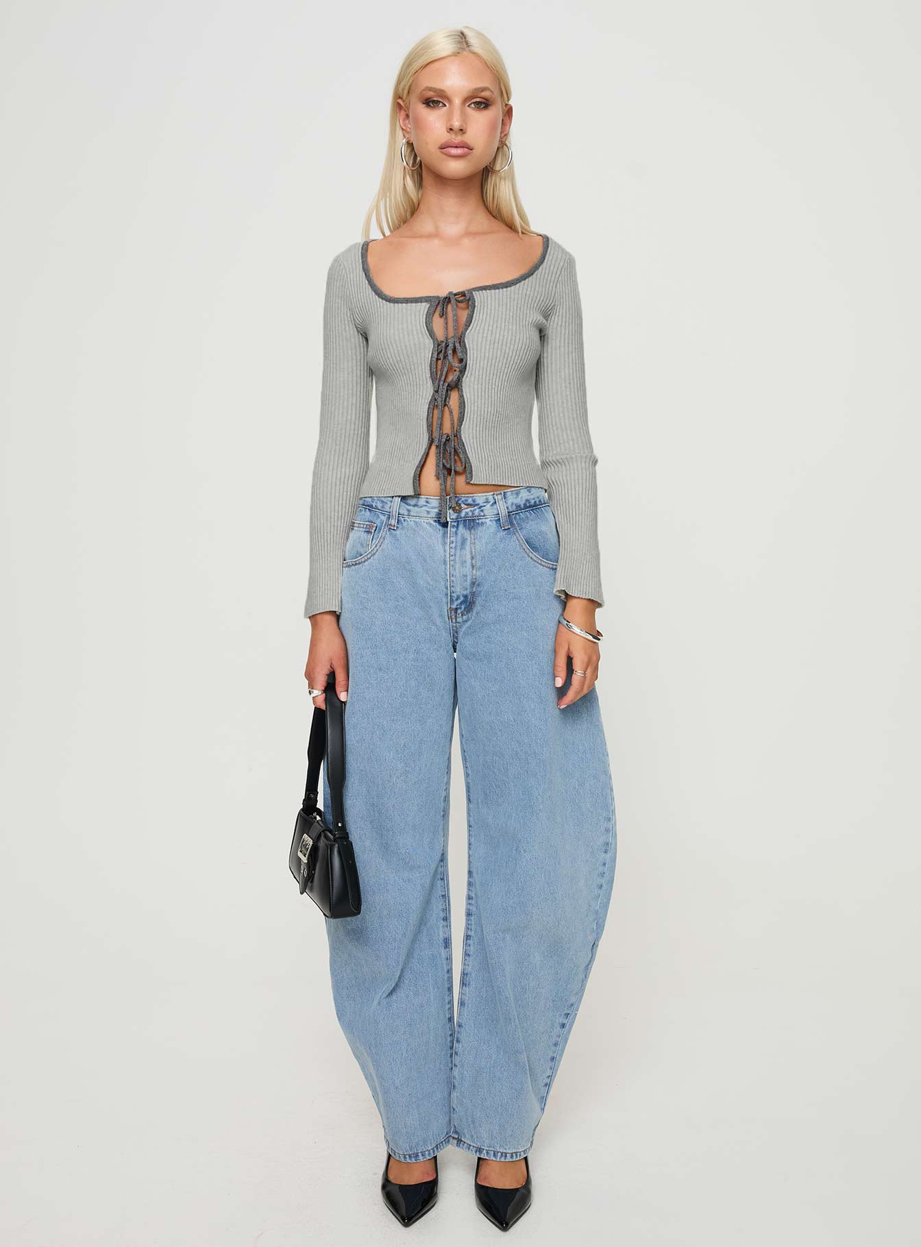 Tahlea Long Sleeve Top Grey、mySite、solidvoid